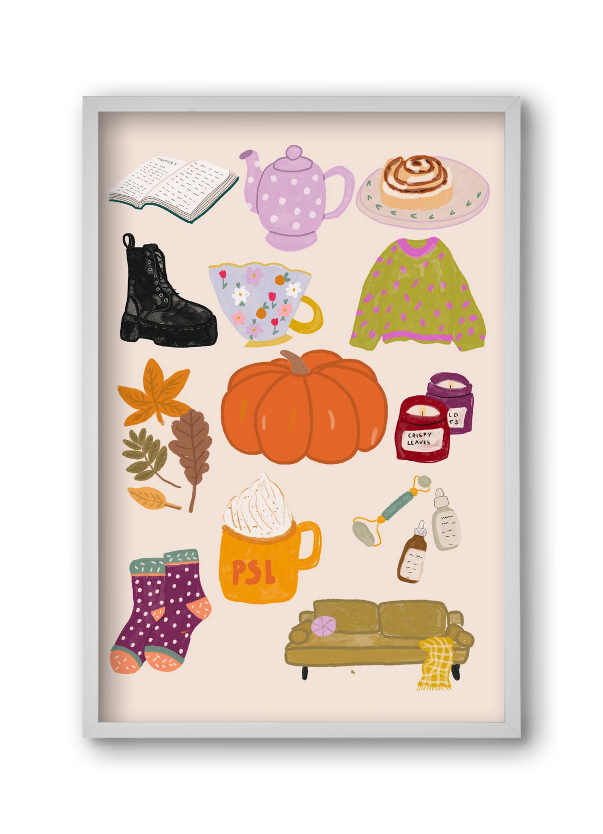 Lovely Autumn , 30x45 cm (30x45 cm), Fehér keret