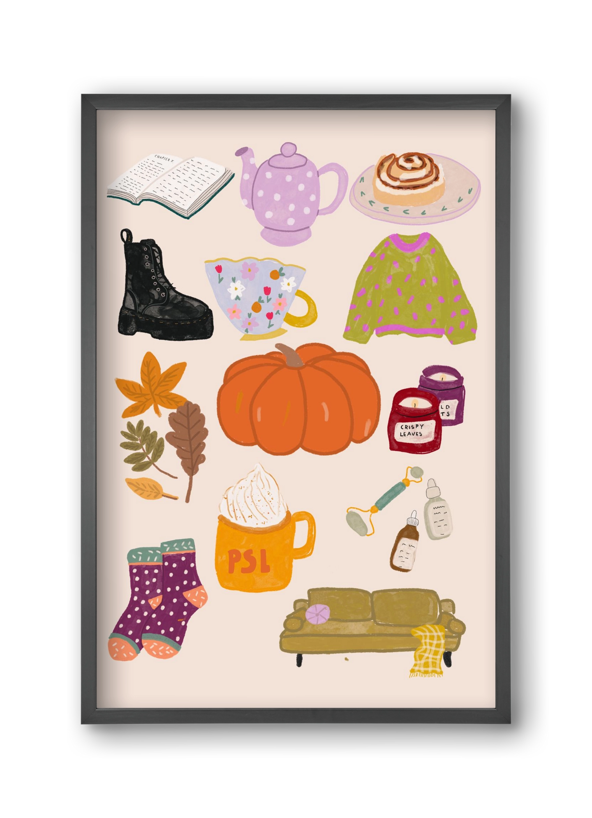 Lovely Autumn , 30x45 cm (30x45 cm), Fekete keret