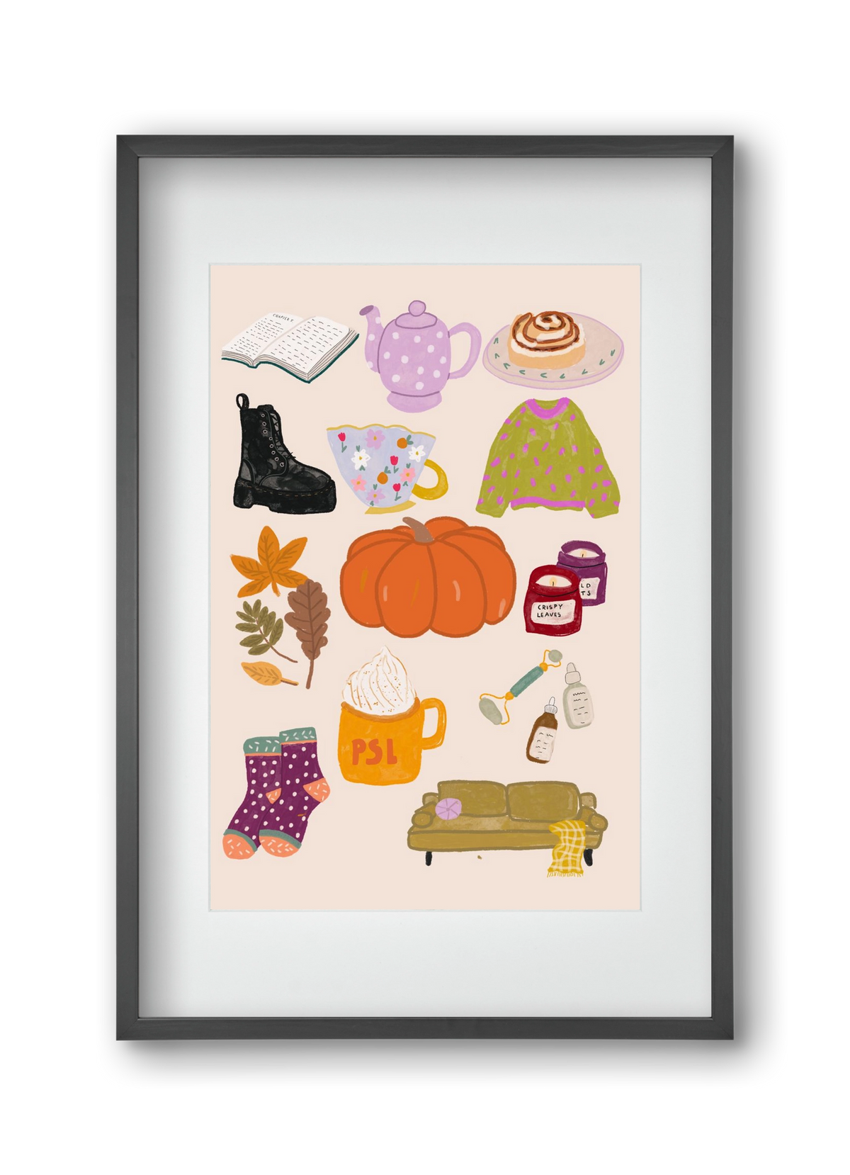 Lovely Autumn , 30x45 cm (20x30 cm), Fekete keret, paszpartuval