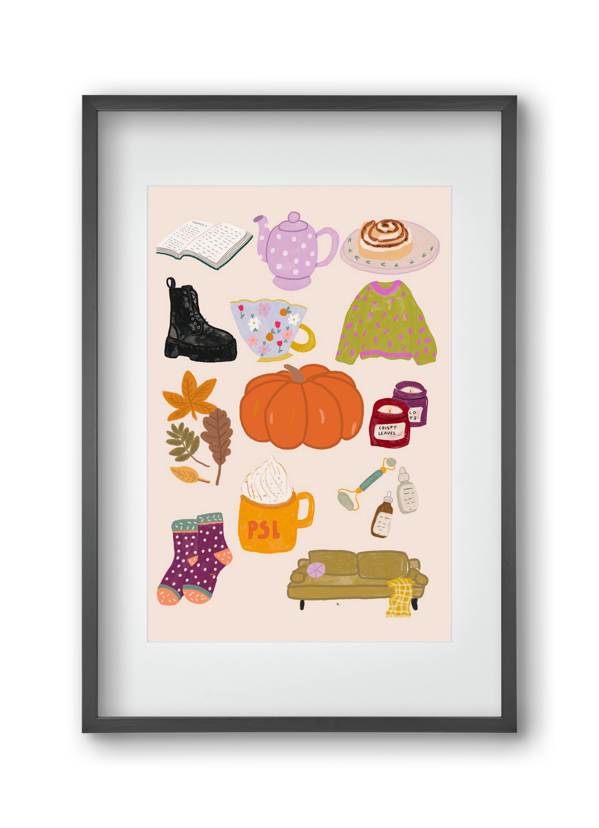 Lovely Autumn , 30x45 cm (20x30 cm), Fekete keret, paszpartuval