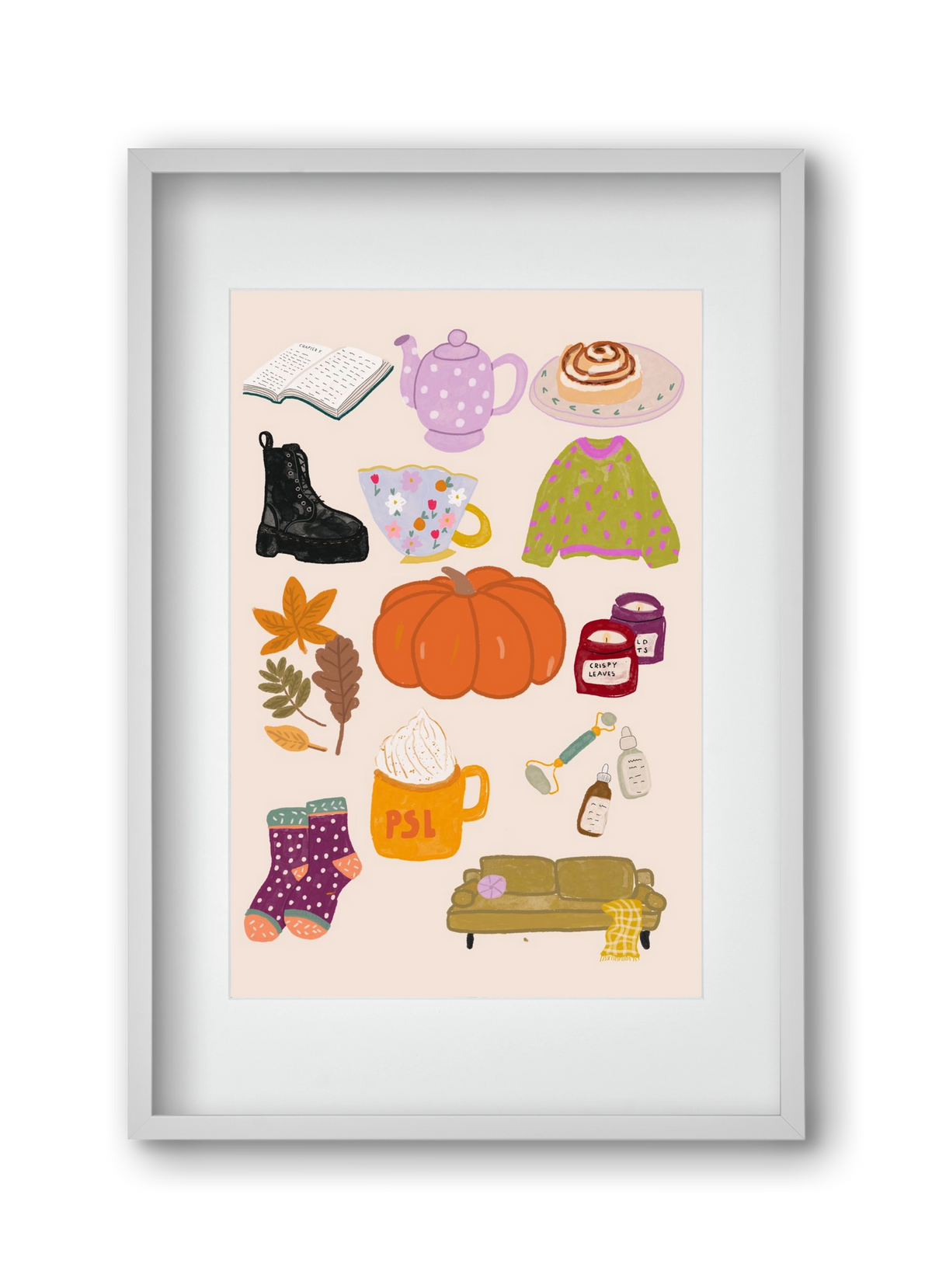 Lovely Autumn , 30x45 cm (20x30 cm), Fehér keret, paszpartuval