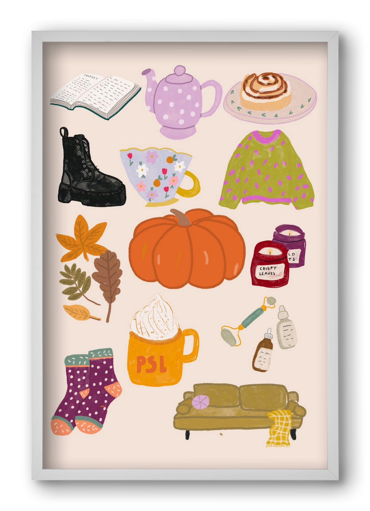 Lovely Autumn , 40x60 cm (40x60 cm), Fehér keret