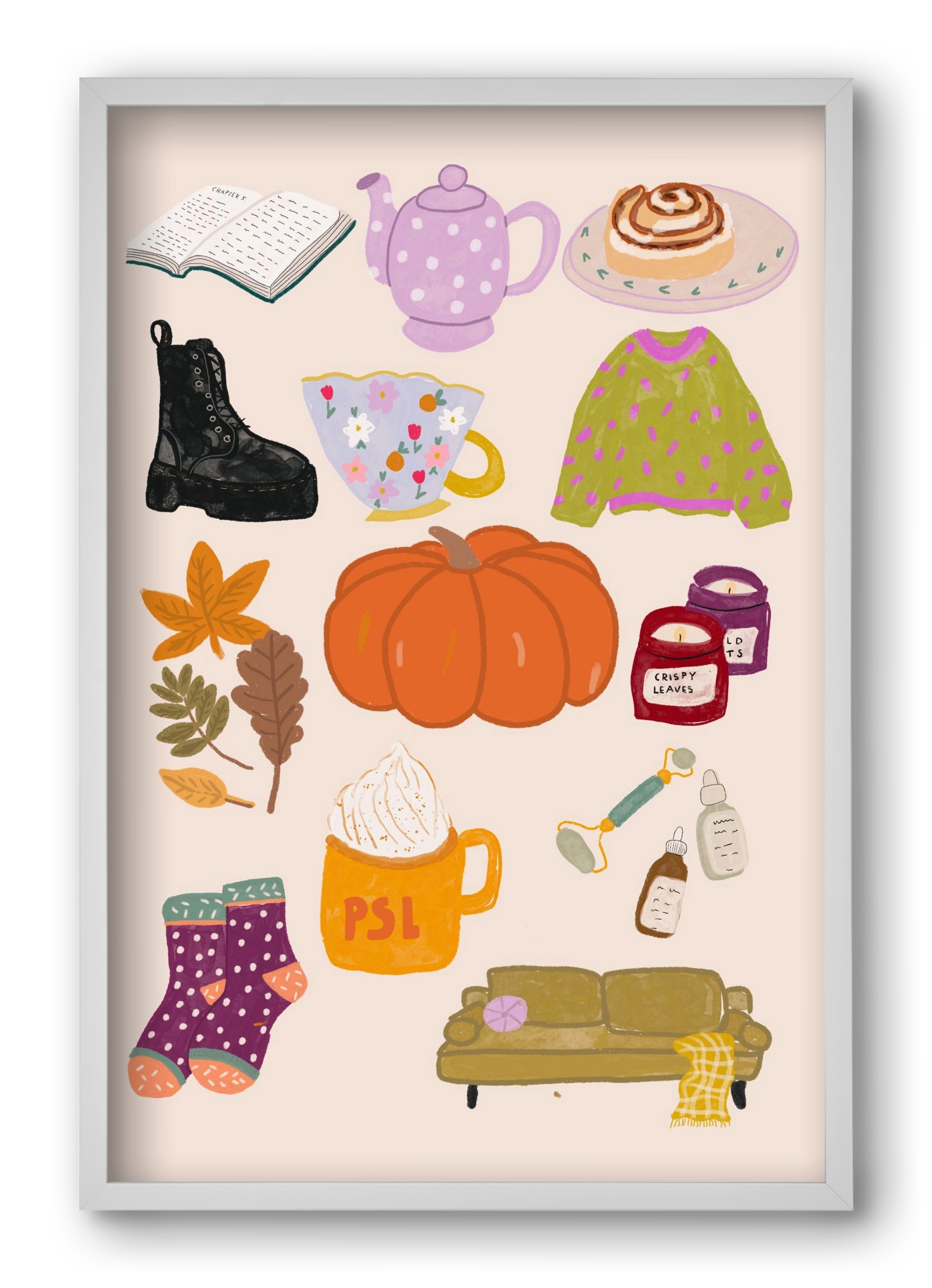 Lovely Autumn , 40x60 cm (40x60 cm), Fehér keret