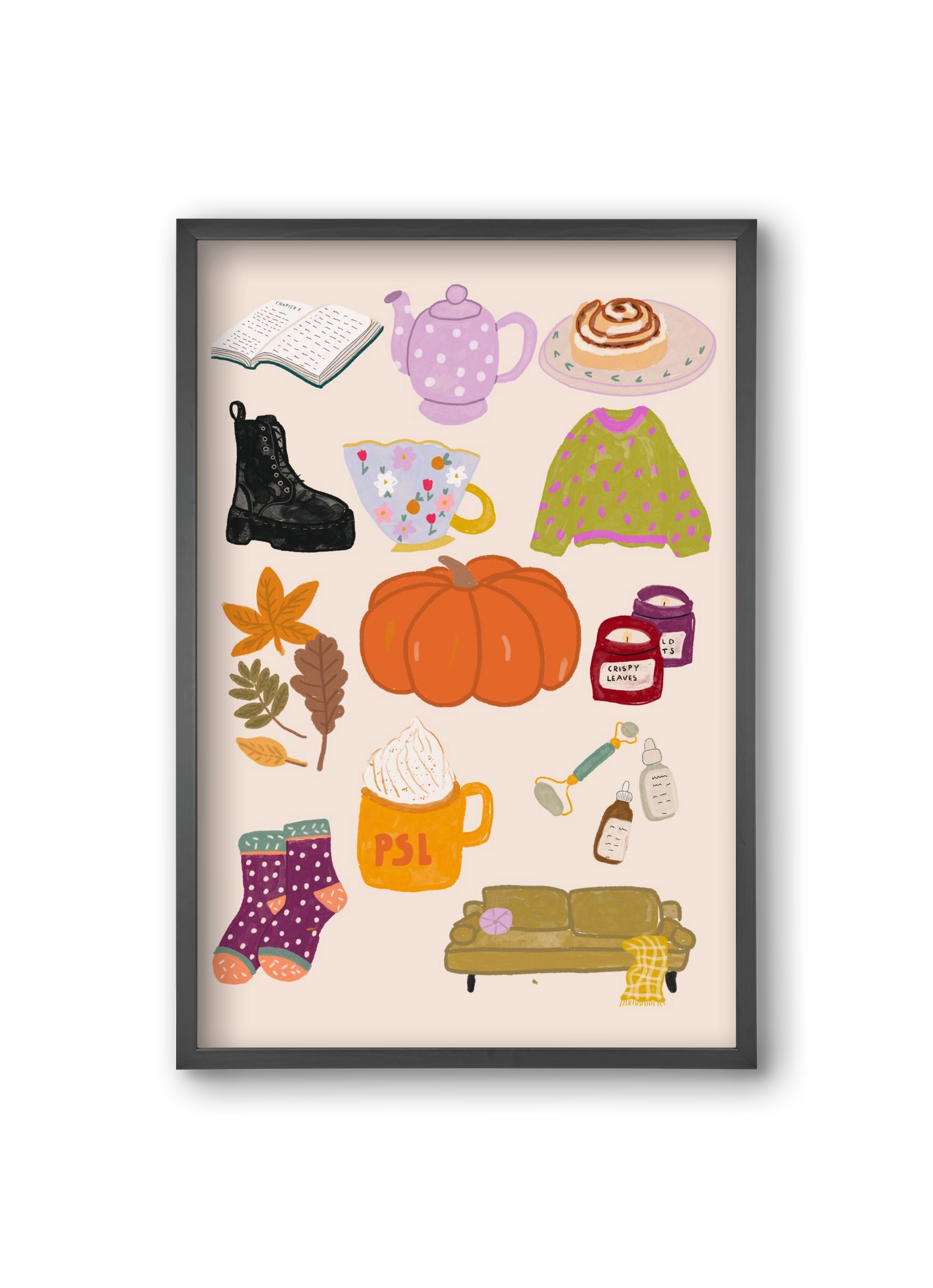 Lovely Autumn , 20x30 cm (20x30 cm), Fekete keret