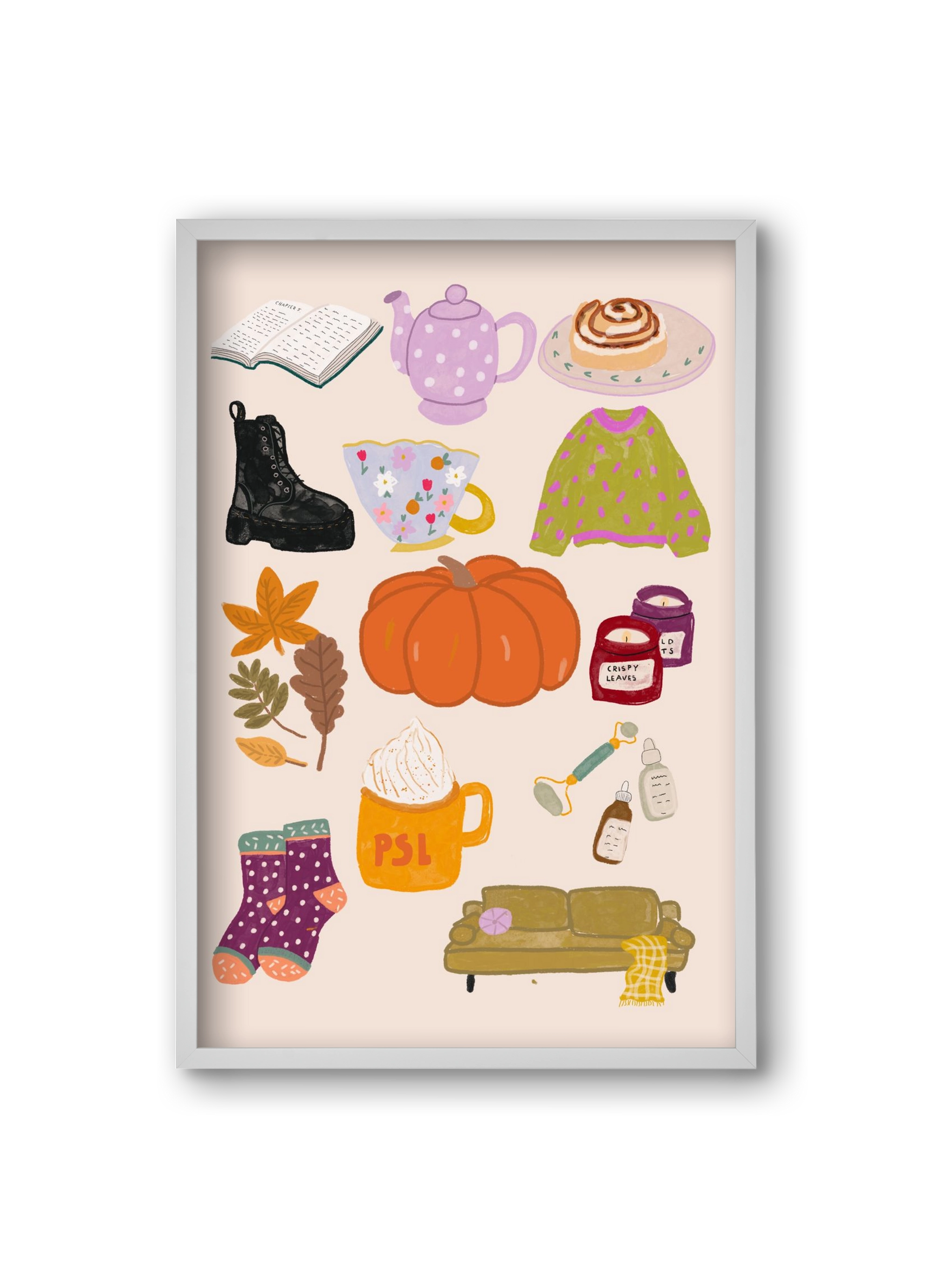 Lovely Autumn , 20x30 cm (20x30 cm), Fehér keret