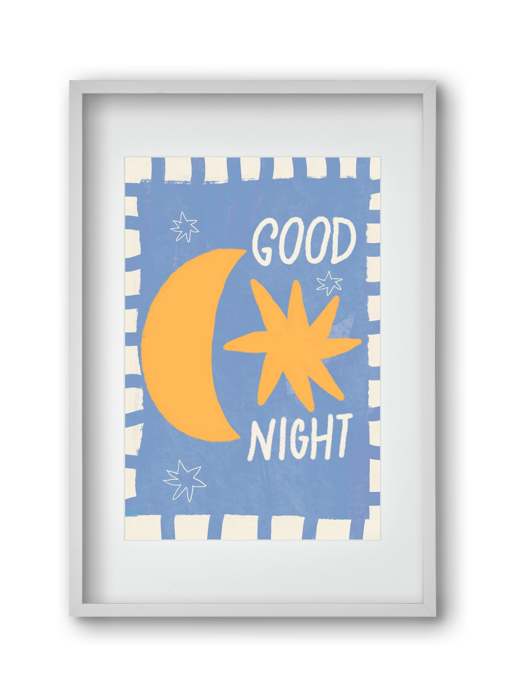 Good Night , 30x45 cm (20x30 cm), Fehér keret, paszpartuval