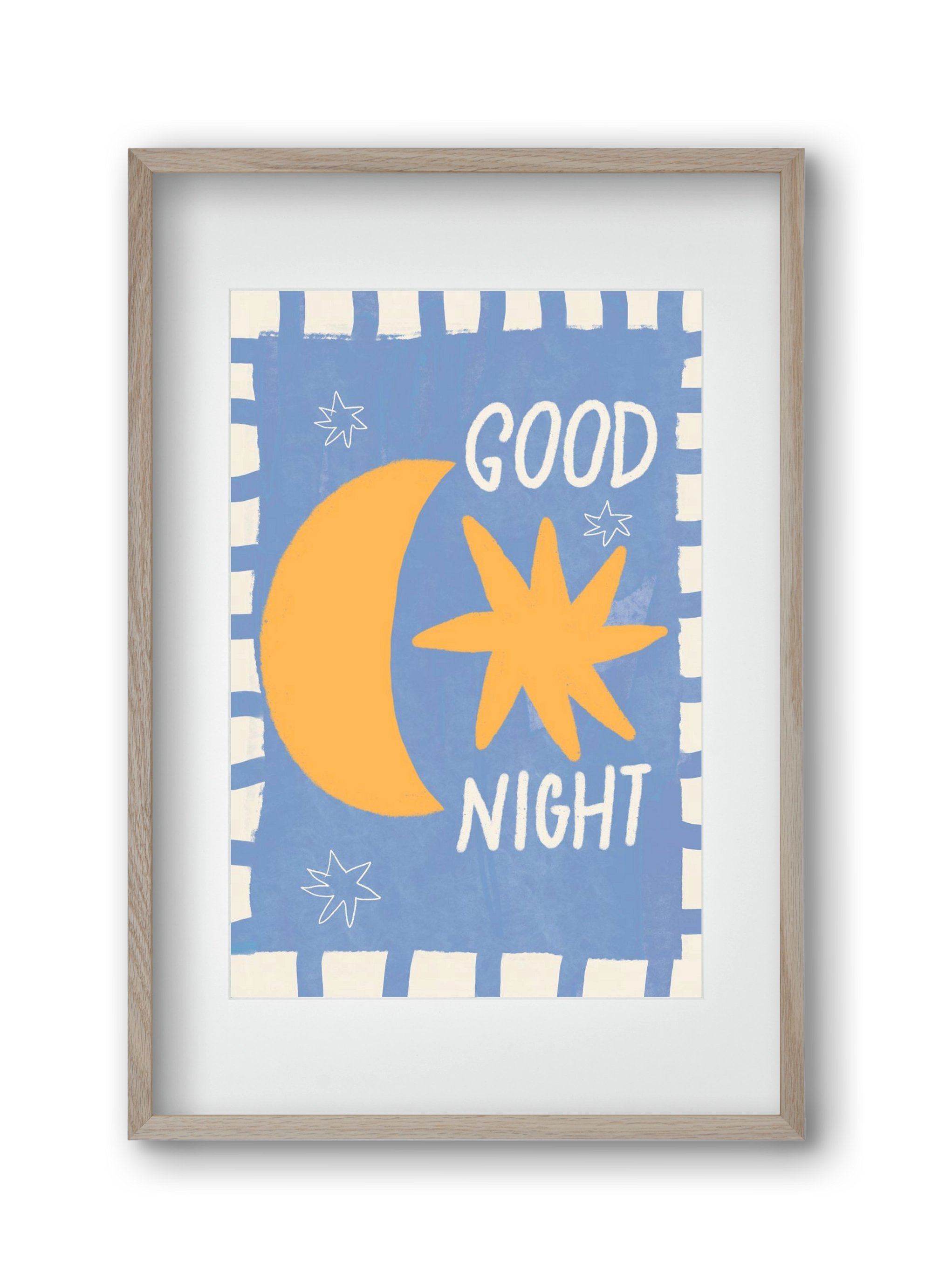 Good Night , 30x45 cm (20x30 cm), Tölgy keret, paszpartuval