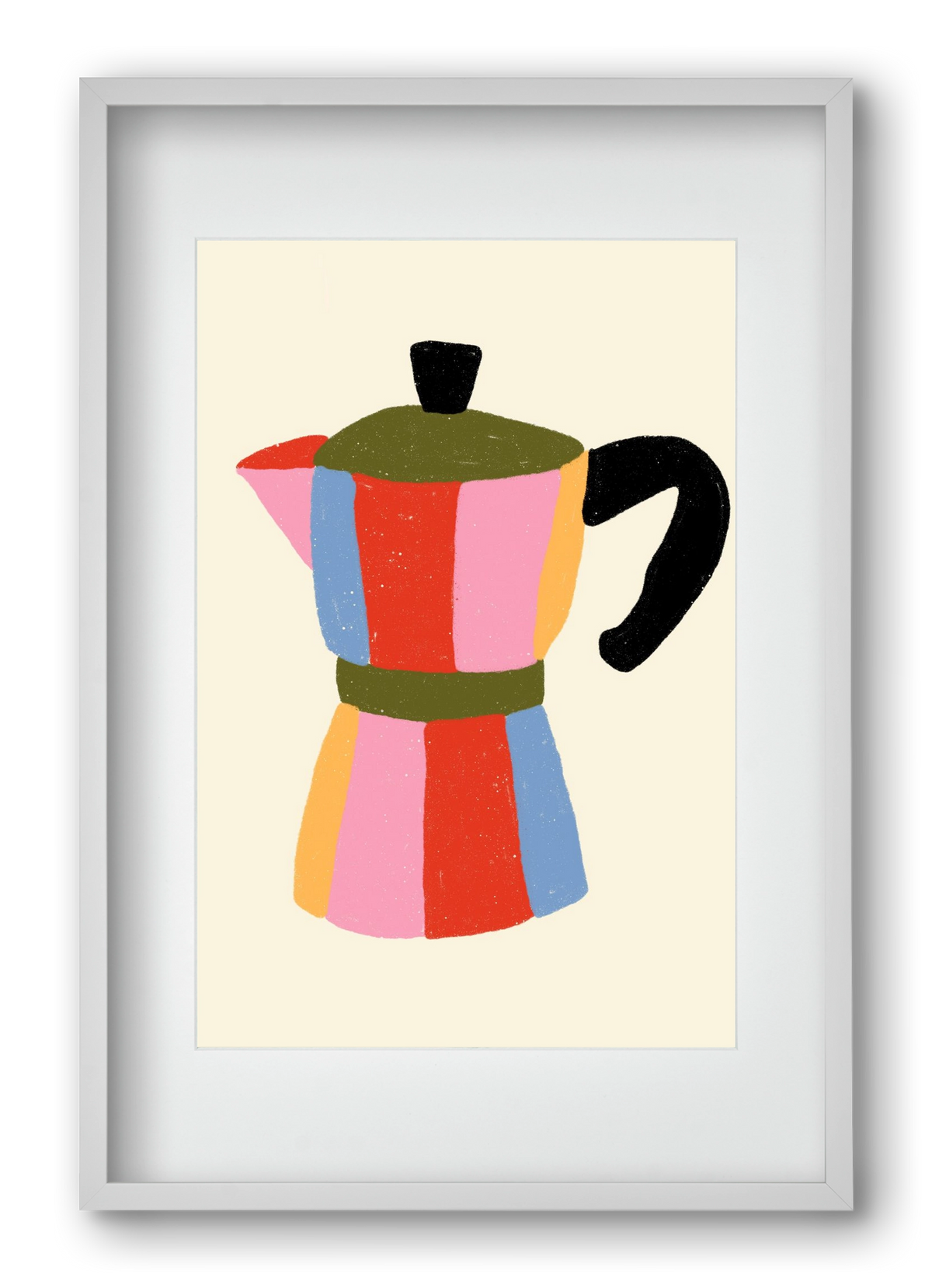 Moka Pot, 40x60 cm (30x45 cm), Fehér keret, paszpartuval