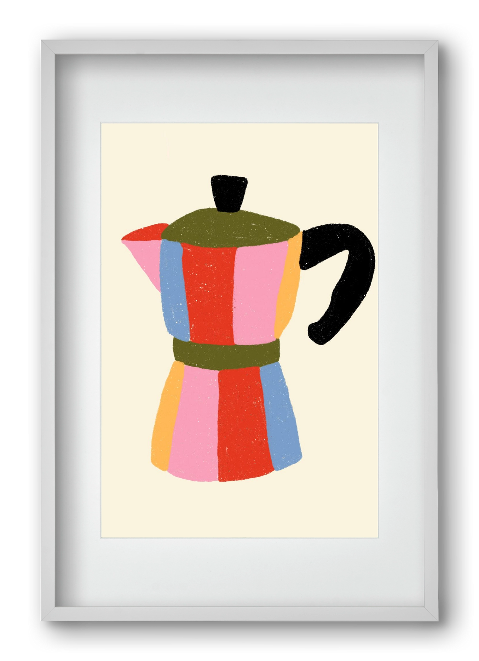 Moka Pot, 40x60 cm (30x45 cm), Fehér keret, paszpartuval