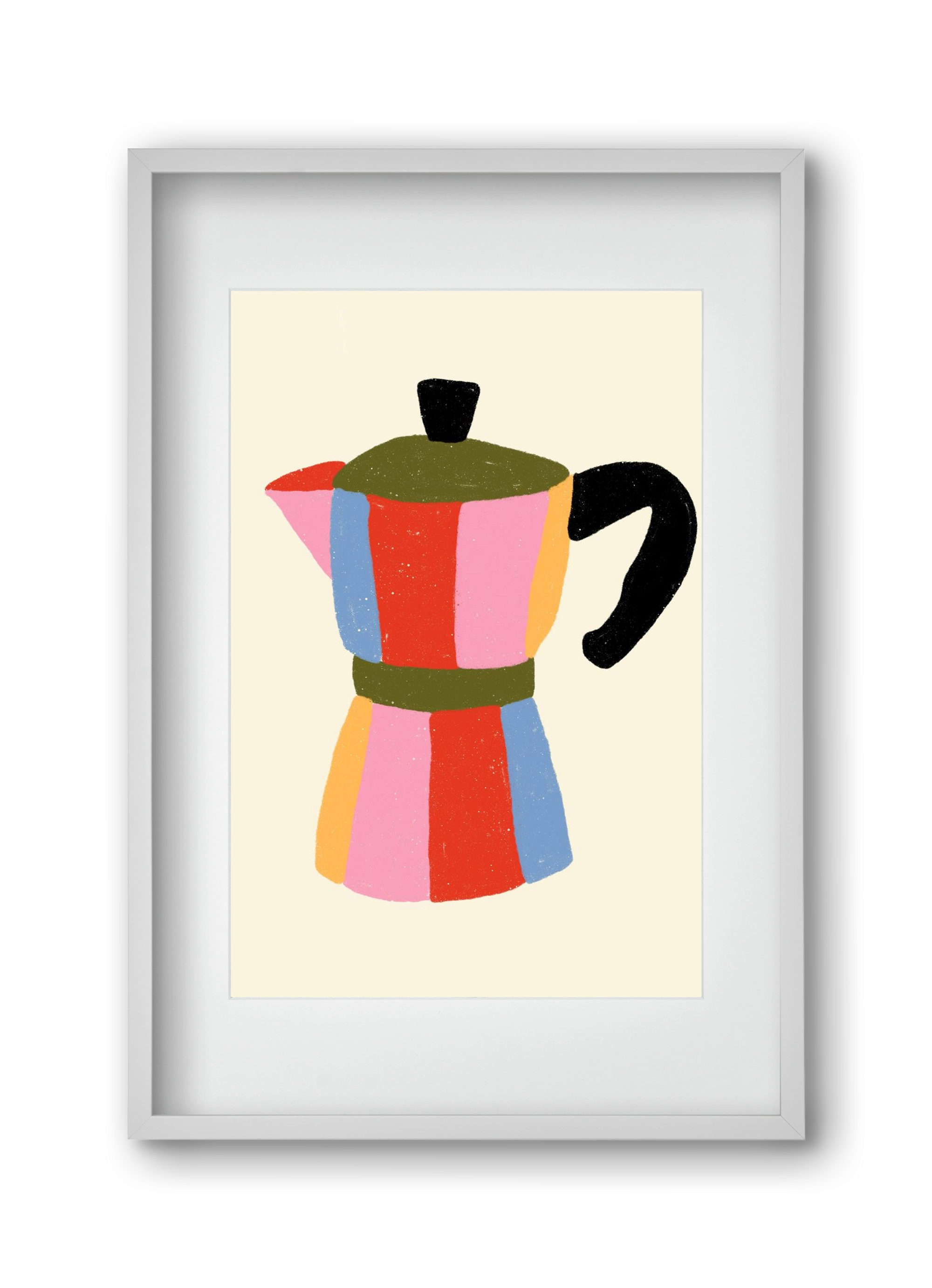 Moka Pot, 30x45 cm (20x30 cm), Fehér keret, paszpartuval