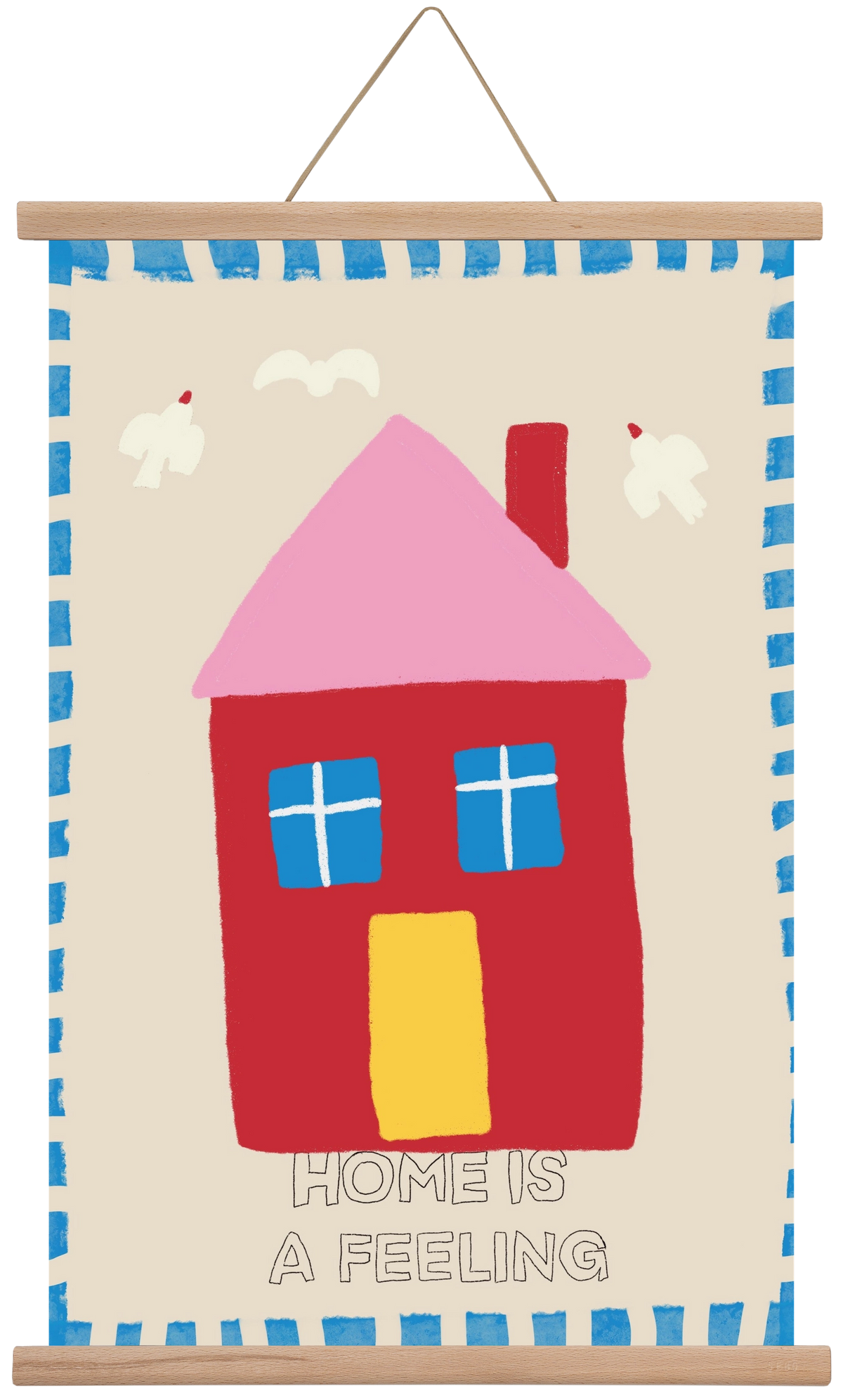 Home Is A Feeling , 40x60 cm (40x60 cm), Tölgy akasztó