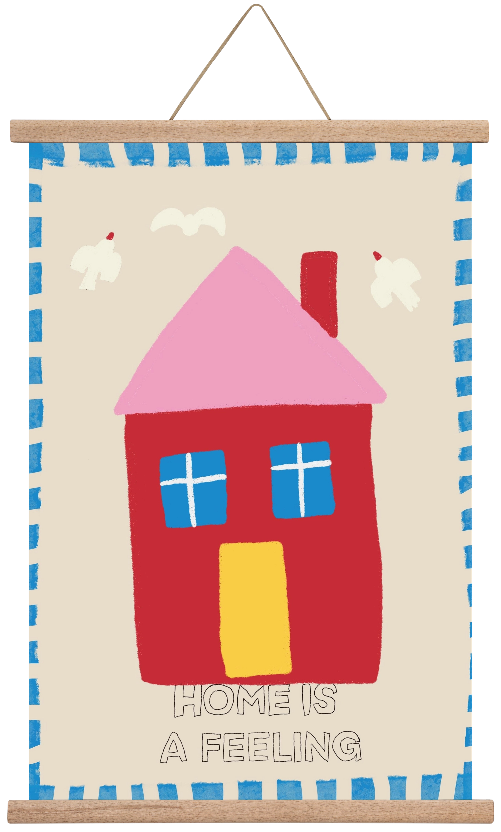 Home Is A Feeling , 40x60 cm (40x60 cm), Tölgy akasztó