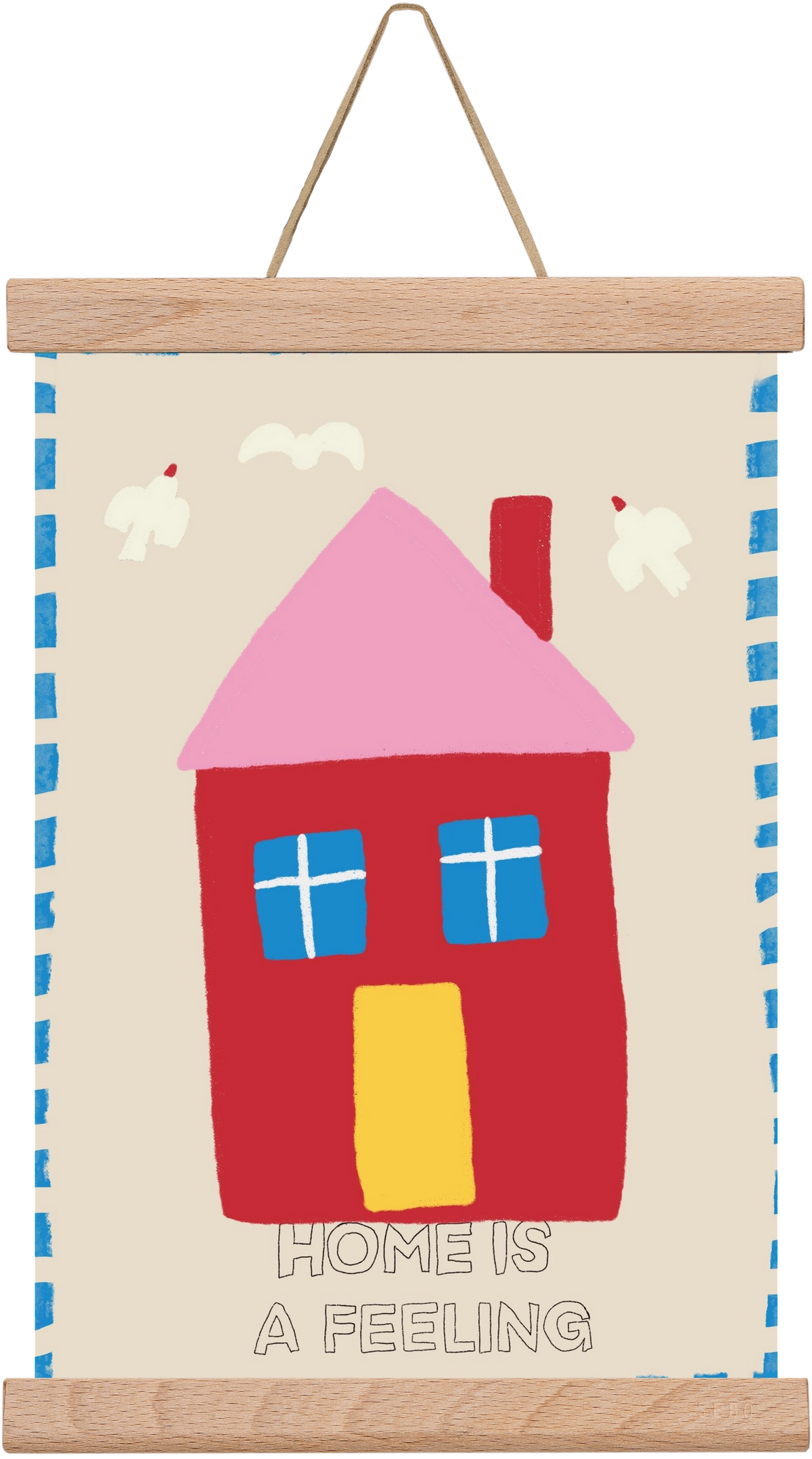 Home Is A Feeling , 20x30 cm (20x30 cm), Tölgy akasztó