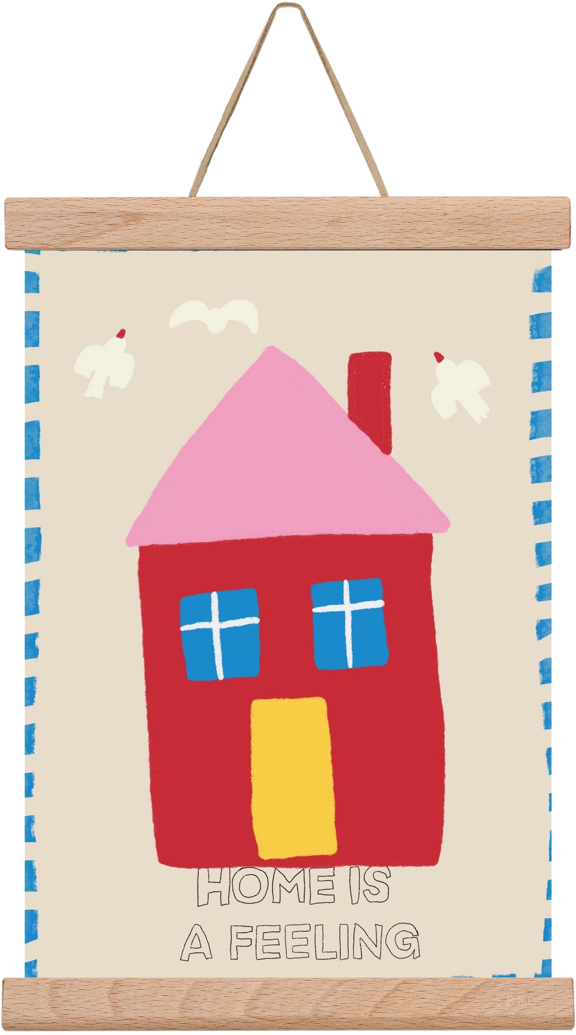 Home Is A Feeling , 20x30 cm (20x30 cm), Tölgy akasztó