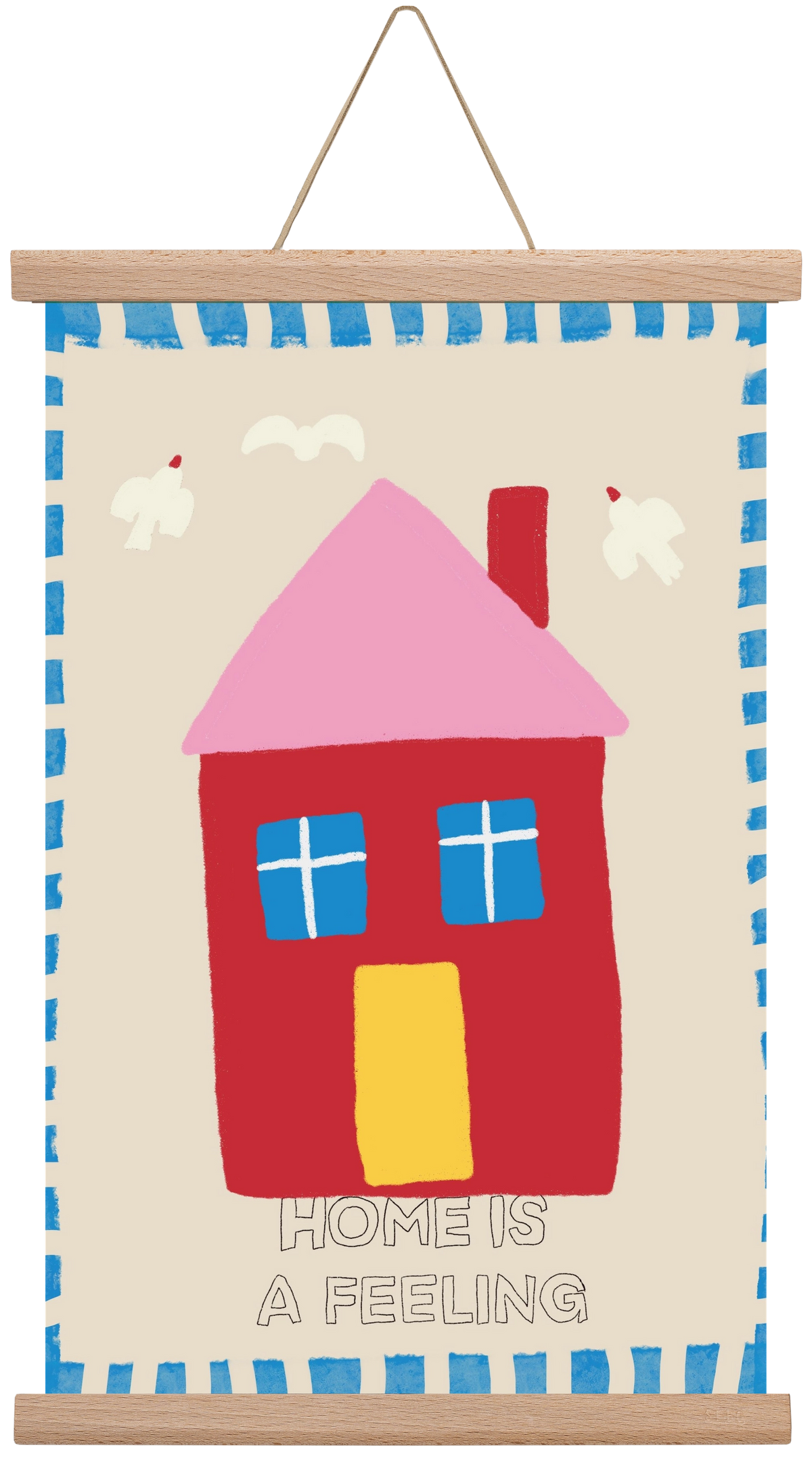 Home Is A Feeling , 30x45 cm (30x45 cm), Tölgy akasztó