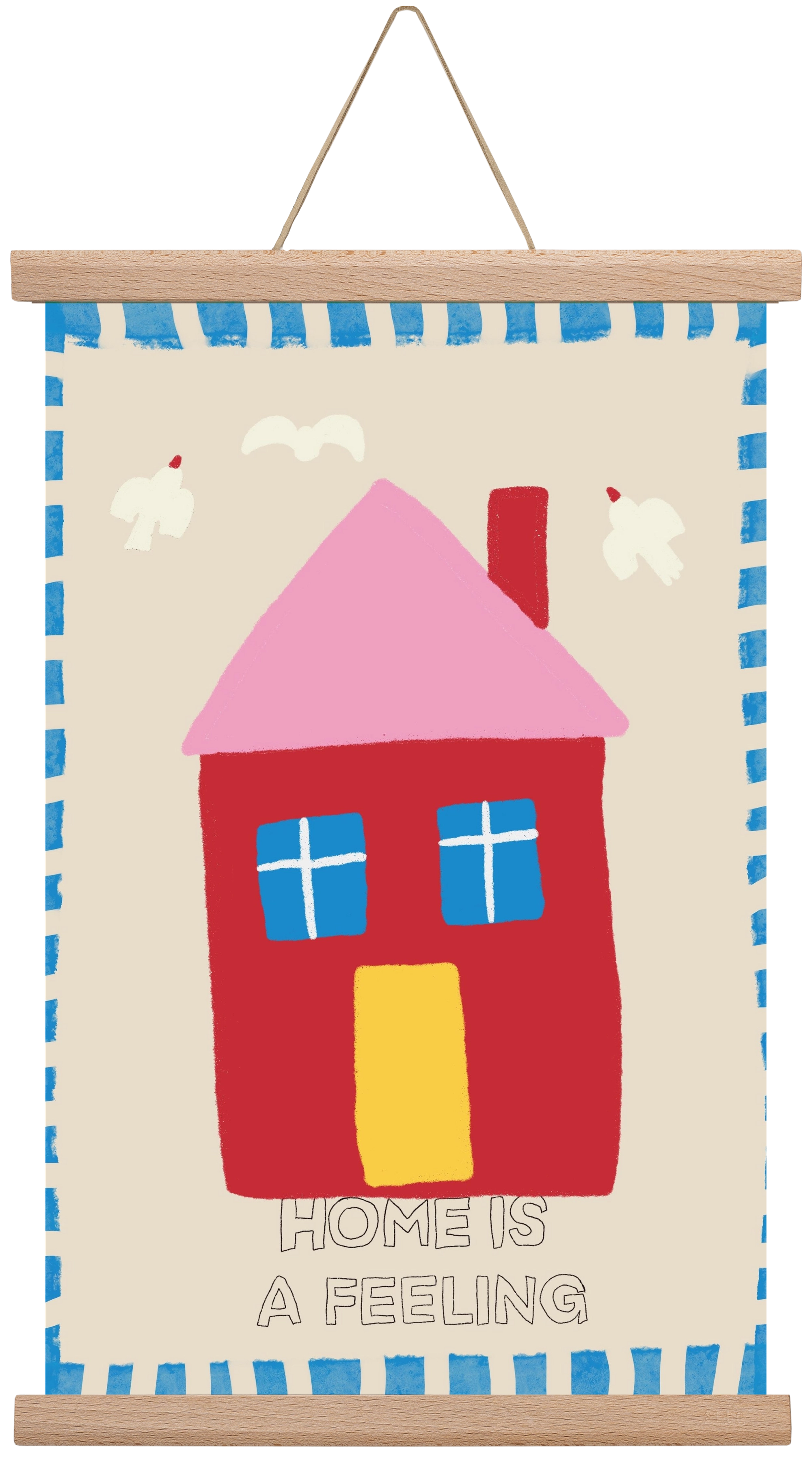 Home Is A Feeling , 30x45 cm (30x45 cm), Tölgy akasztó