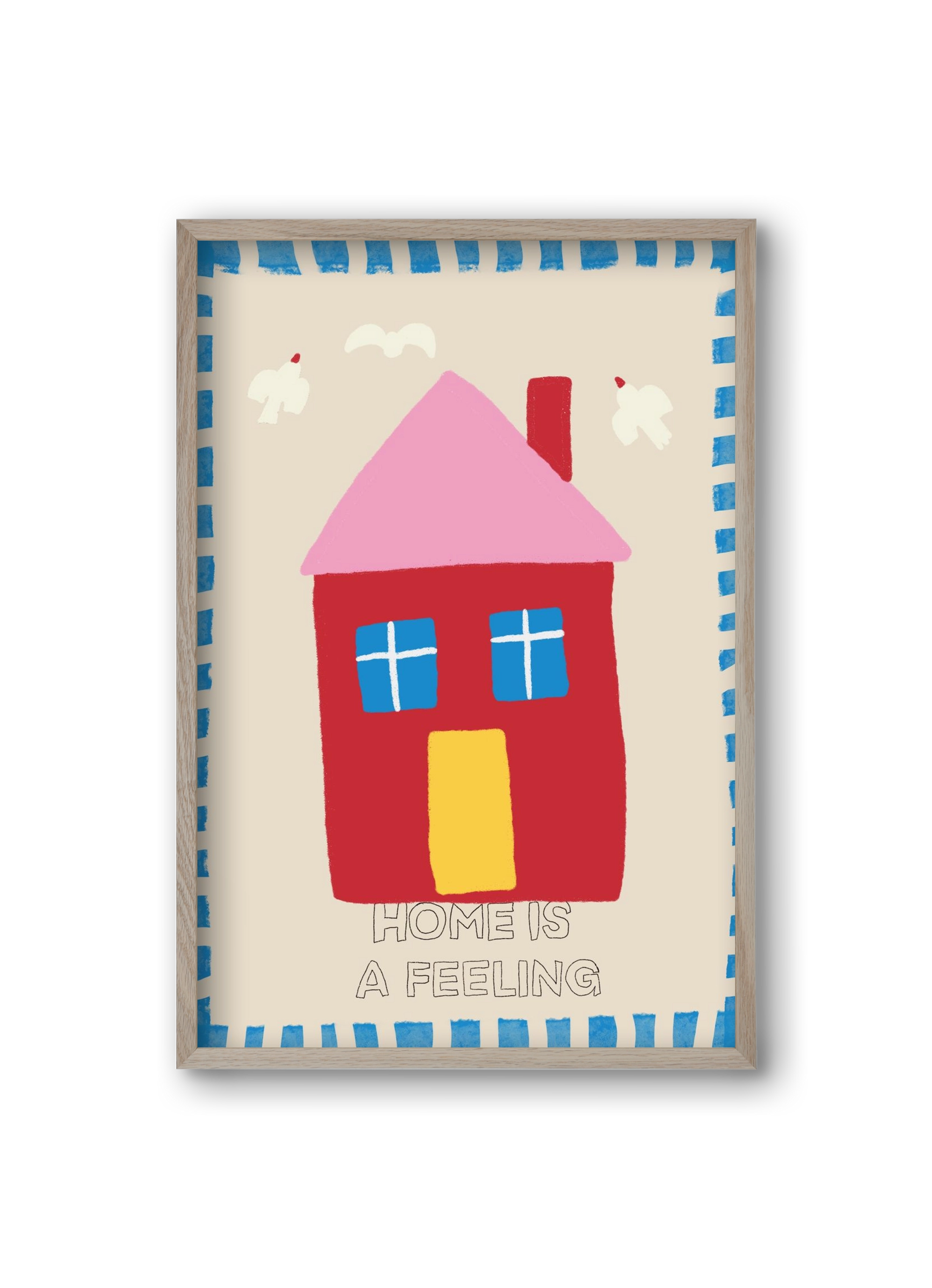 Home Is A Feeling , 20x30 cm (20x30 cm), Tölgy keret