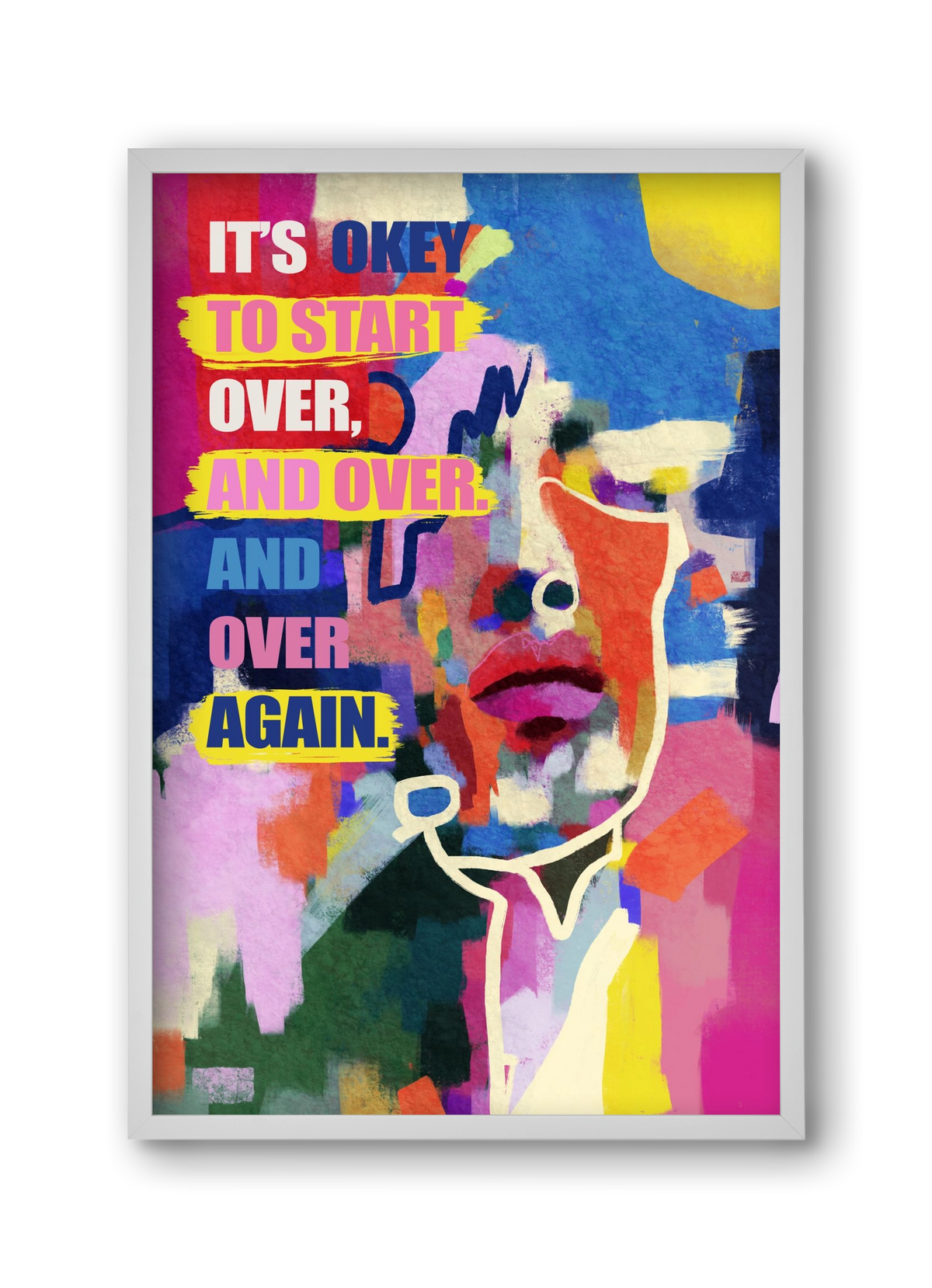 Starting over, 30x45 cm (30x45 cm), Fehér keret