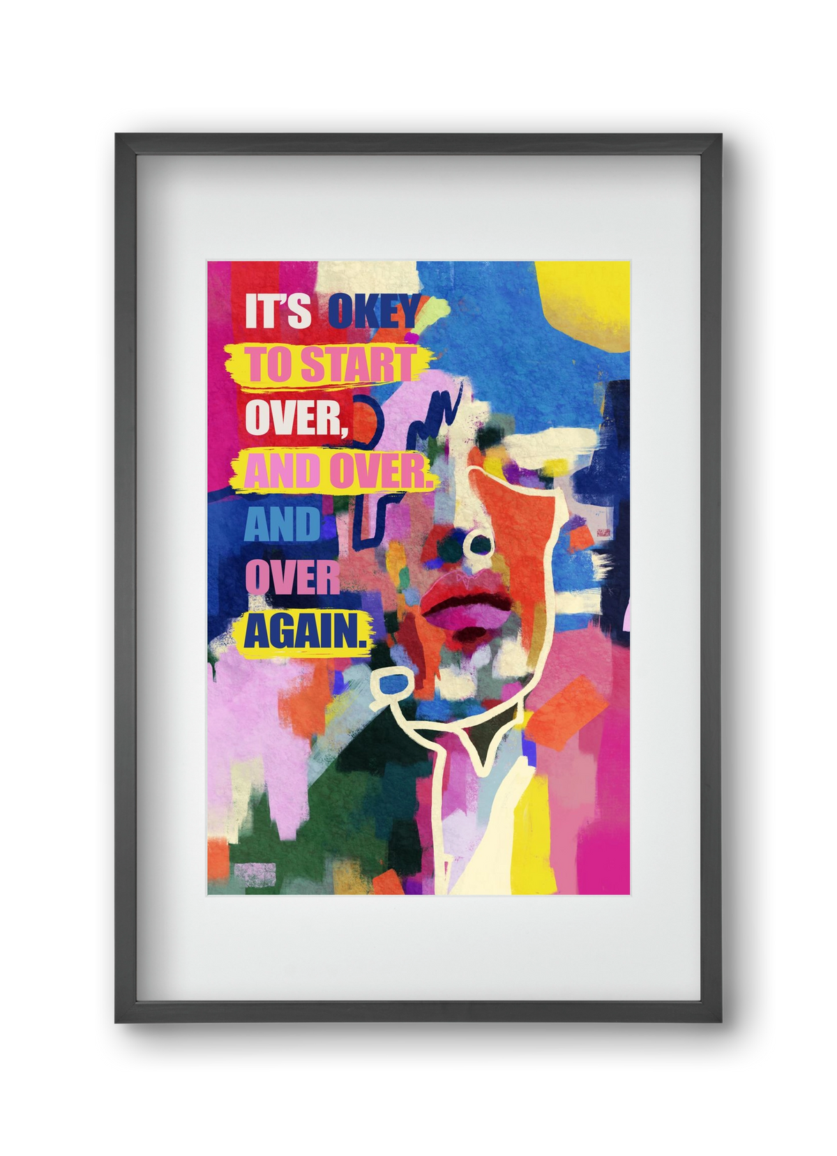 Starting over, 30x45 cm (20x30 cm), Fekete keret, paszpartuval