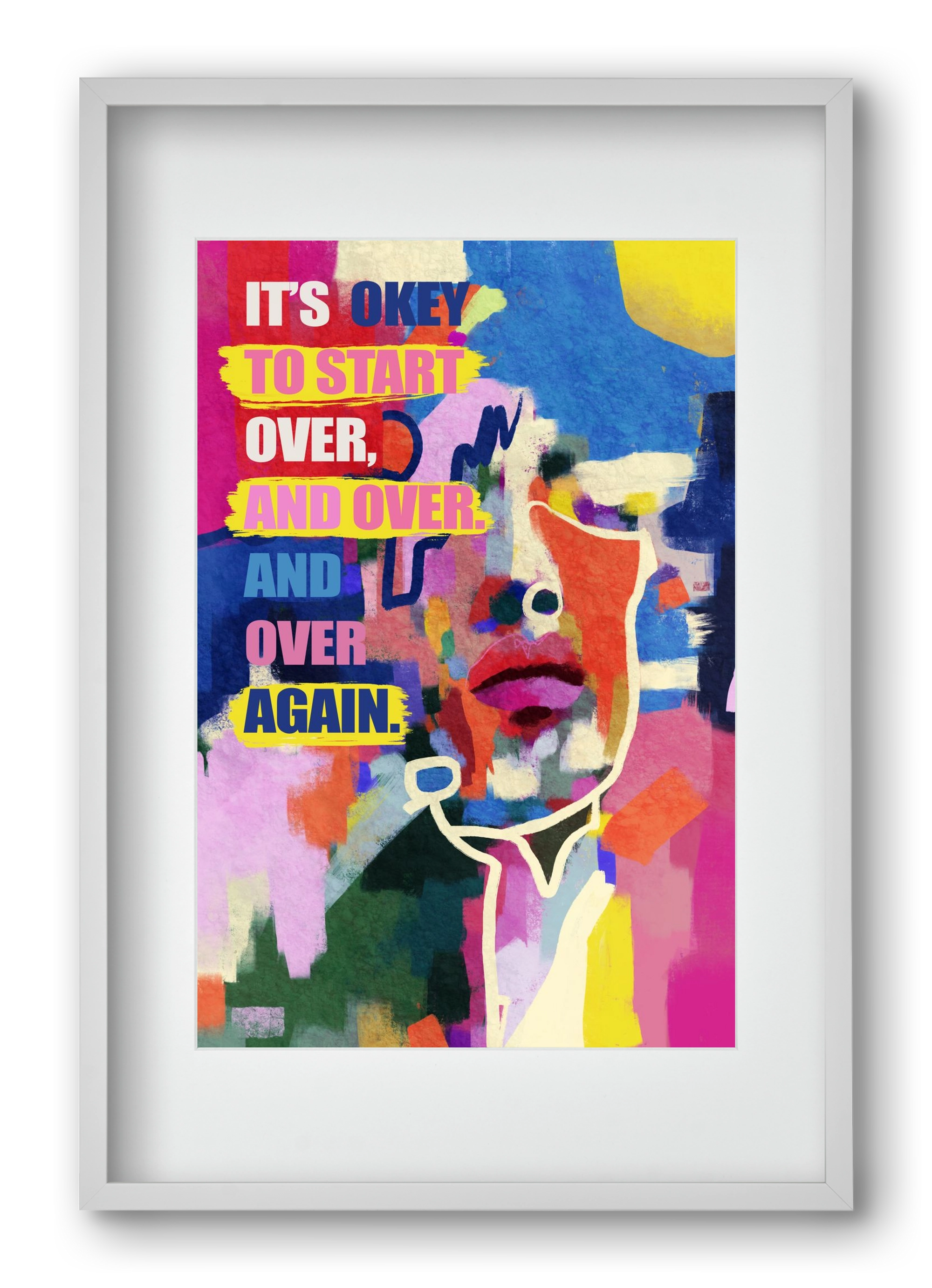 Starting over, 40x60 cm (30x45 cm), Fehér keret, paszpartuval