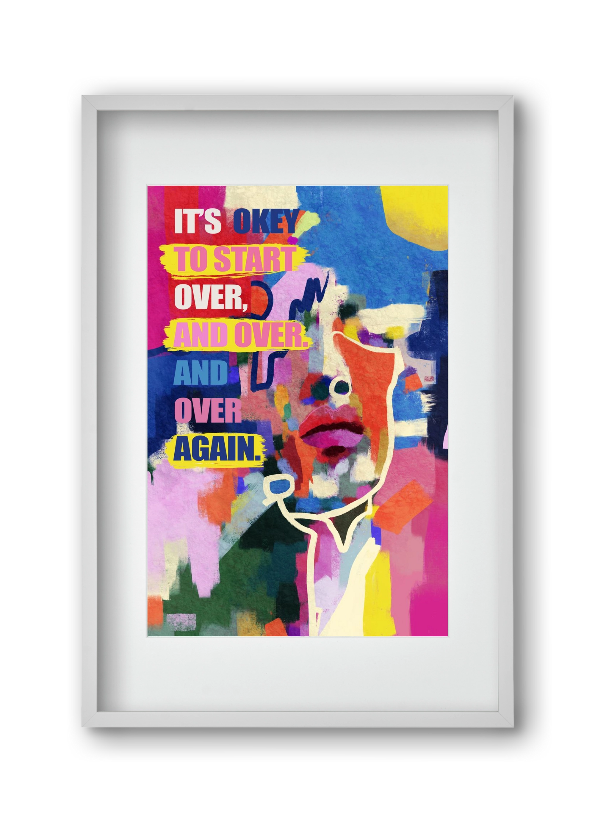 Starting over, 30x45 cm (20x30 cm), Fehér keret, paszpartuval