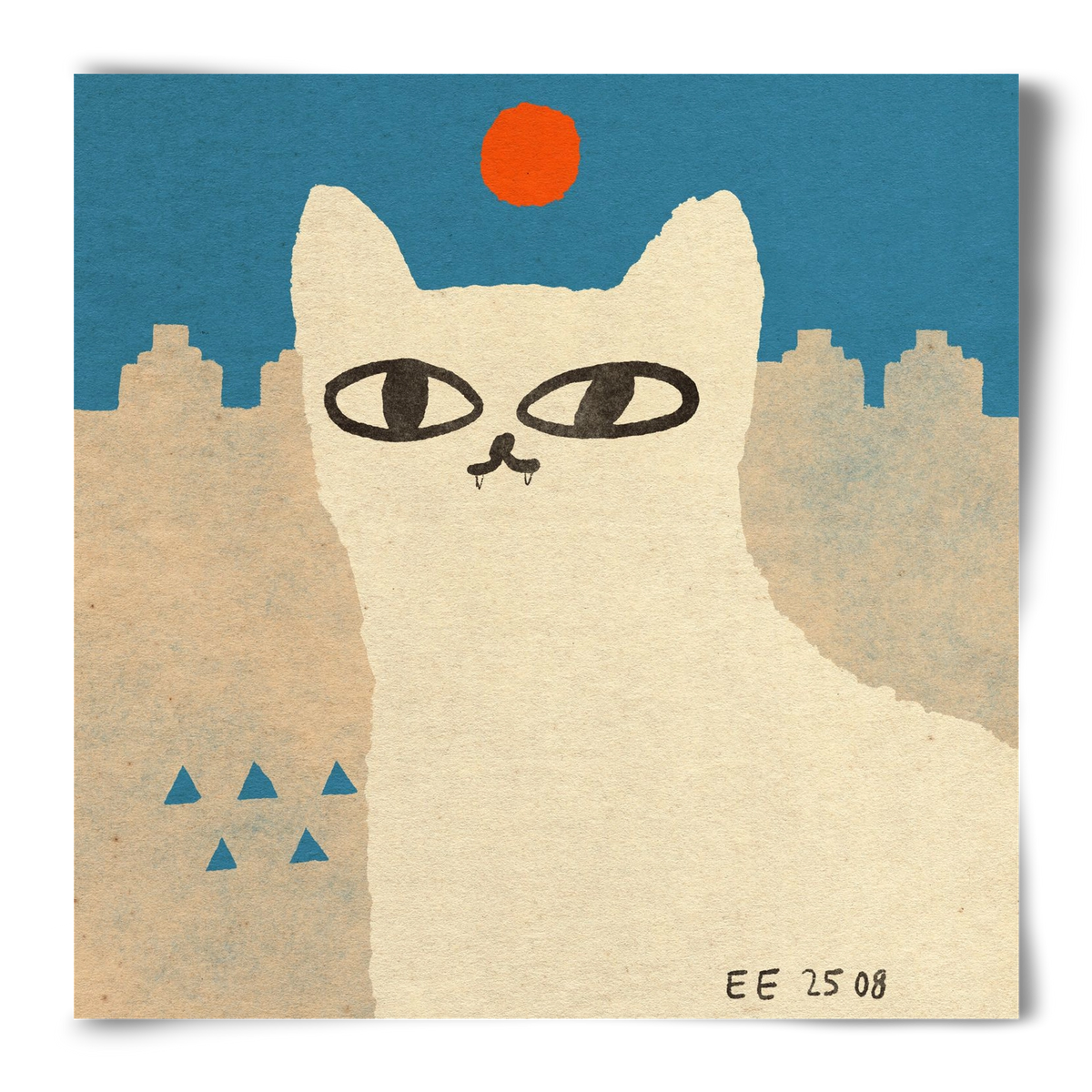 White cat under the sun, 50x50 cm, Keret nélkül