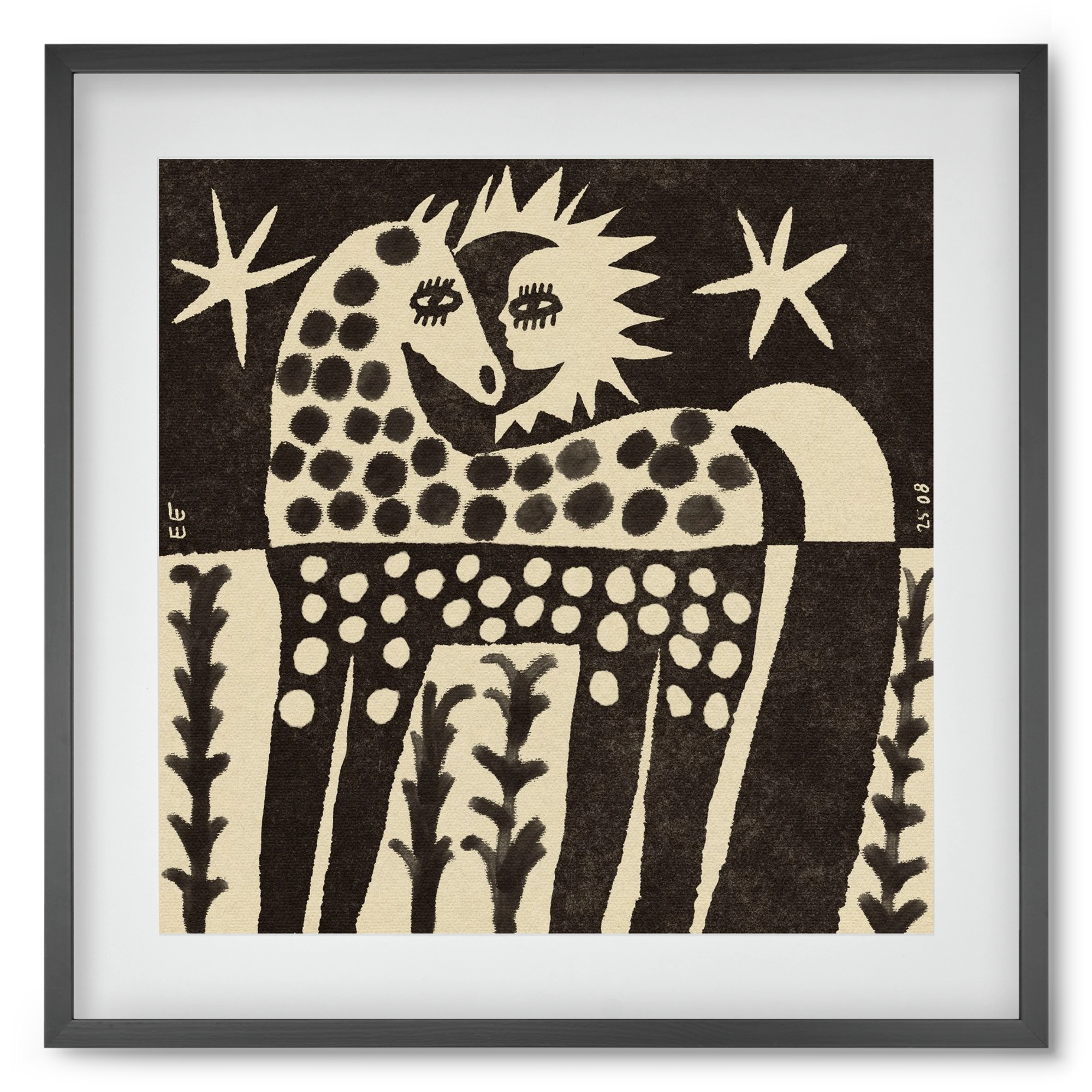 Soul horse, 50x50 cm (40x40 cm), Fekete keret, paszpartuval