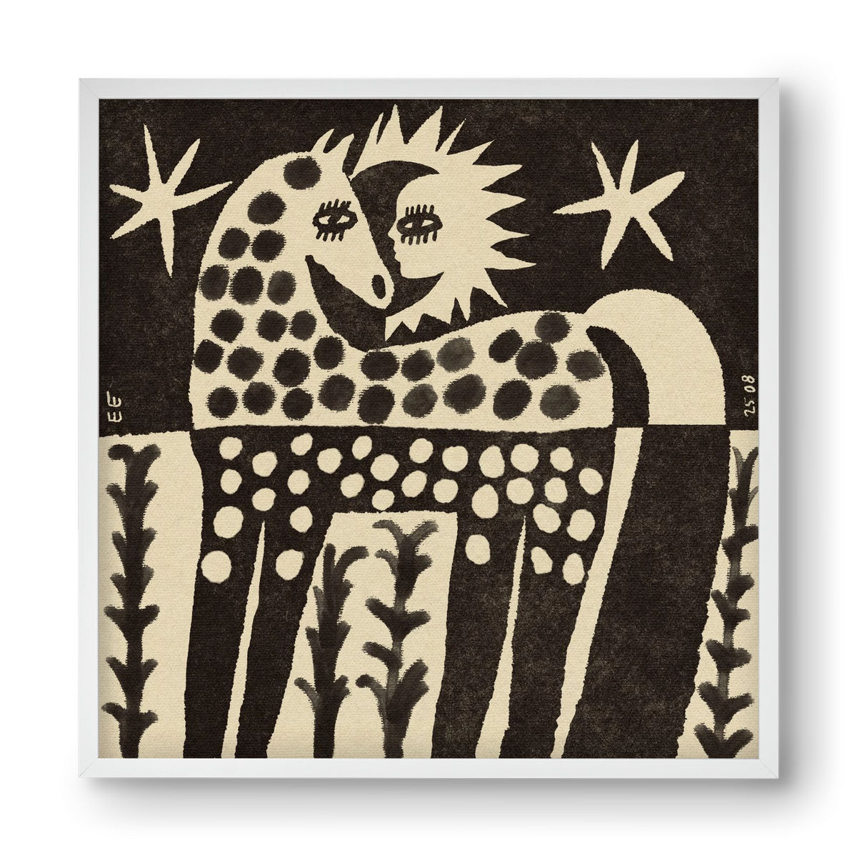 Soul horse, 40x40 cm (40x40 cm), Fehér keret