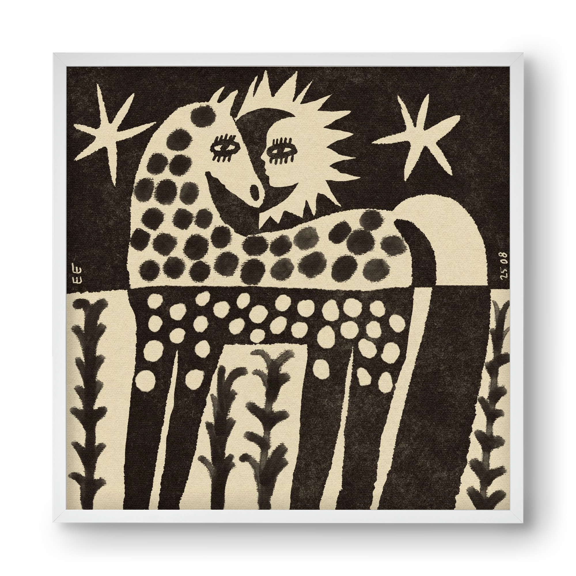 Soul horse, 40x40 cm (40x40 cm), Fehér keret