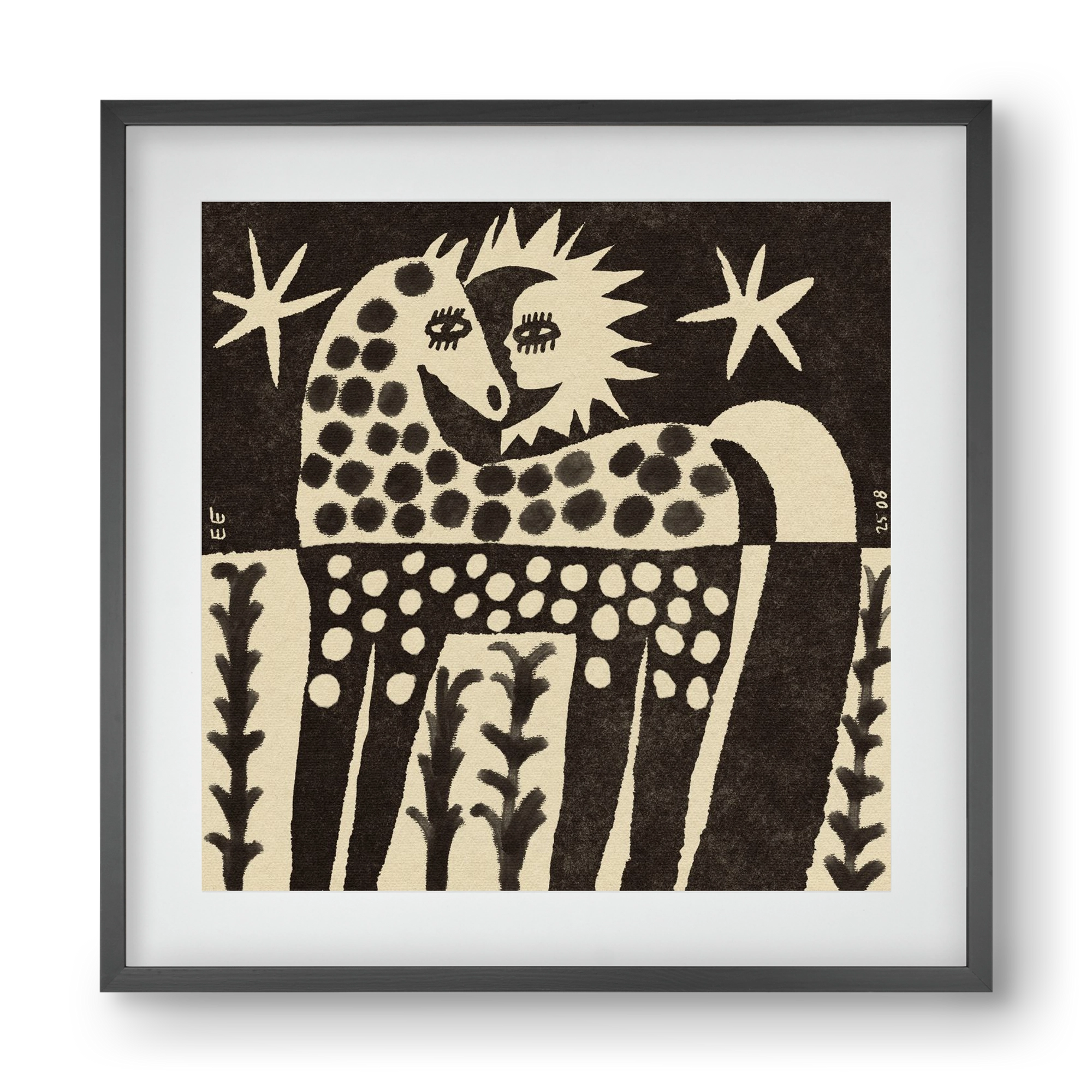 Soul horse, 40x40 cm (30x30 cm), Fekete keret, paszpartuval