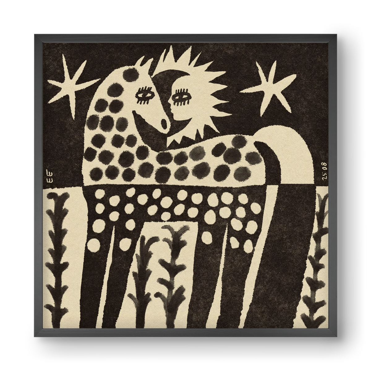 Soul horse, 40x40 cm (40x40 cm), Fekete keret