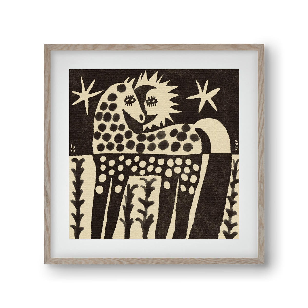 Soul horse, 30x30 cm (20x20 cm), Tölgy keret, paszpartuval