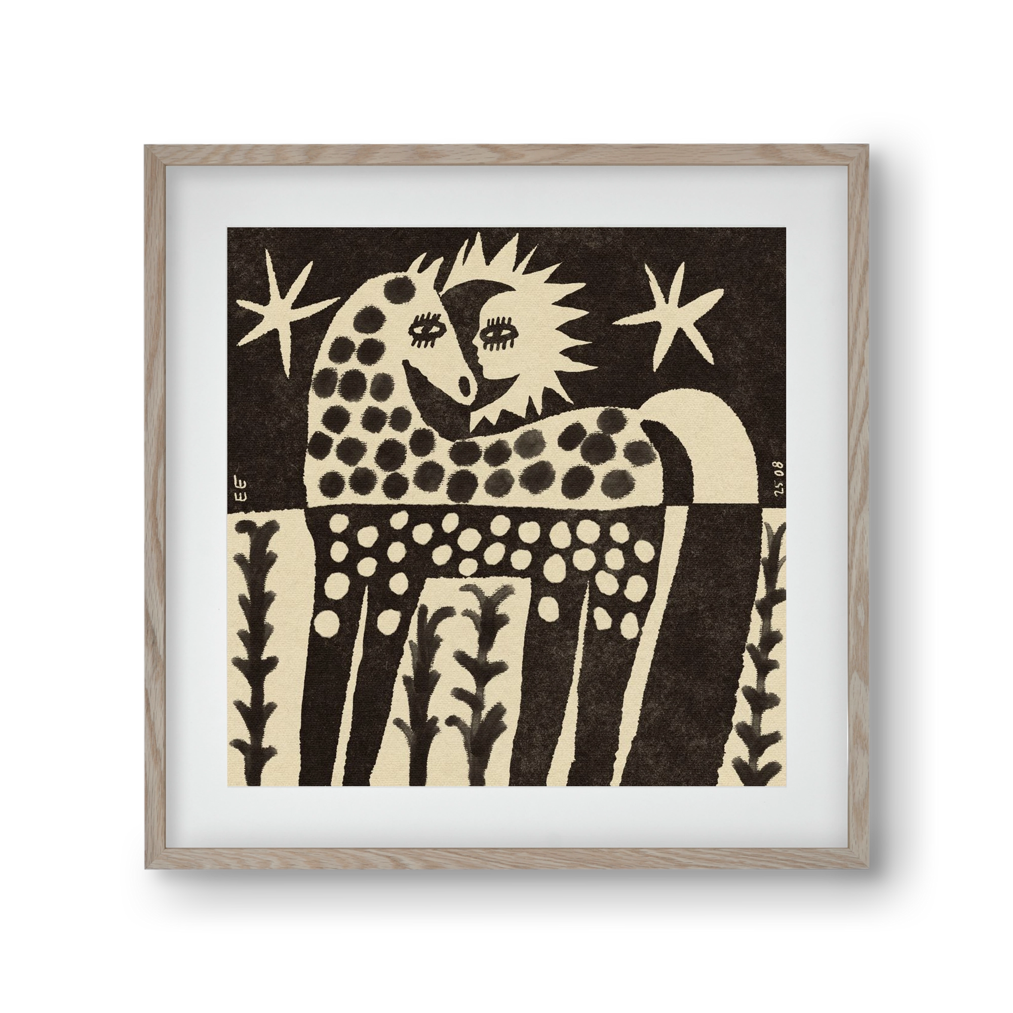 Soul horse, 30x30 cm (20x20 cm), Tölgy keret, paszpartuval