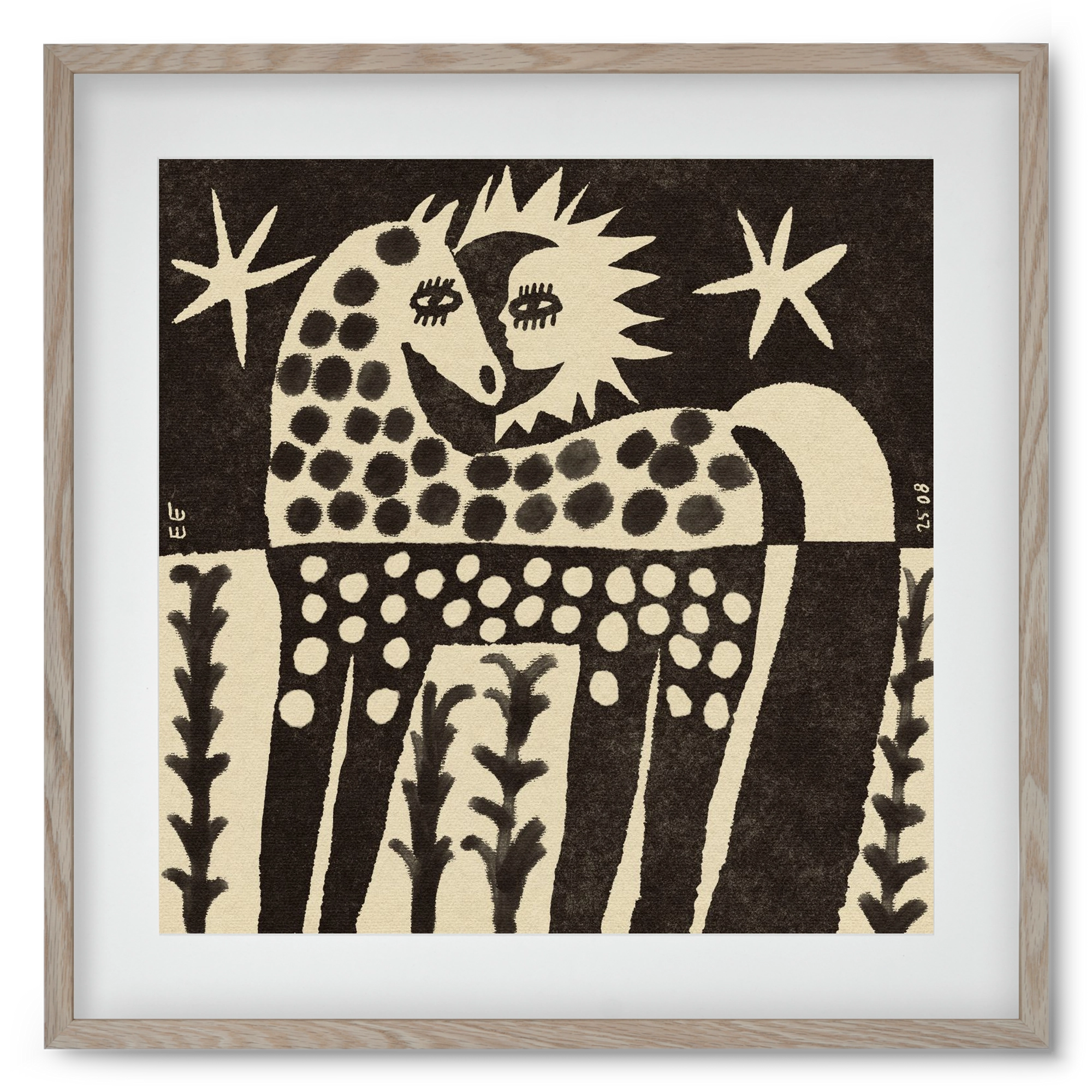 Soul horse, 50x50 cm (40x40 cm), Tölgy keret, paszpartuval