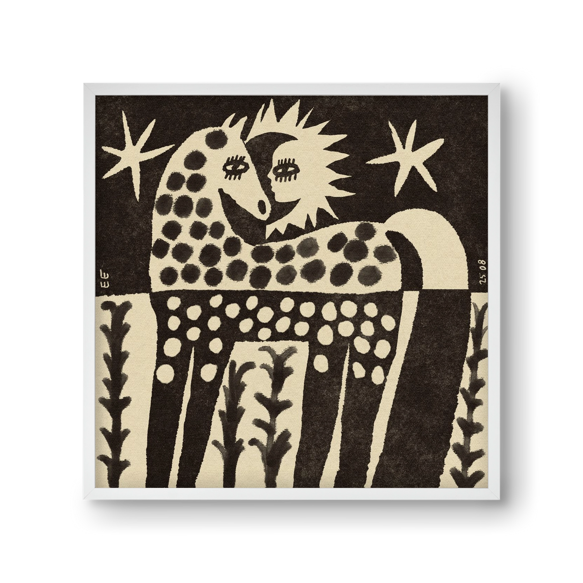 Soul horse, 30x30 cm (30x30 cm), Fehér keret