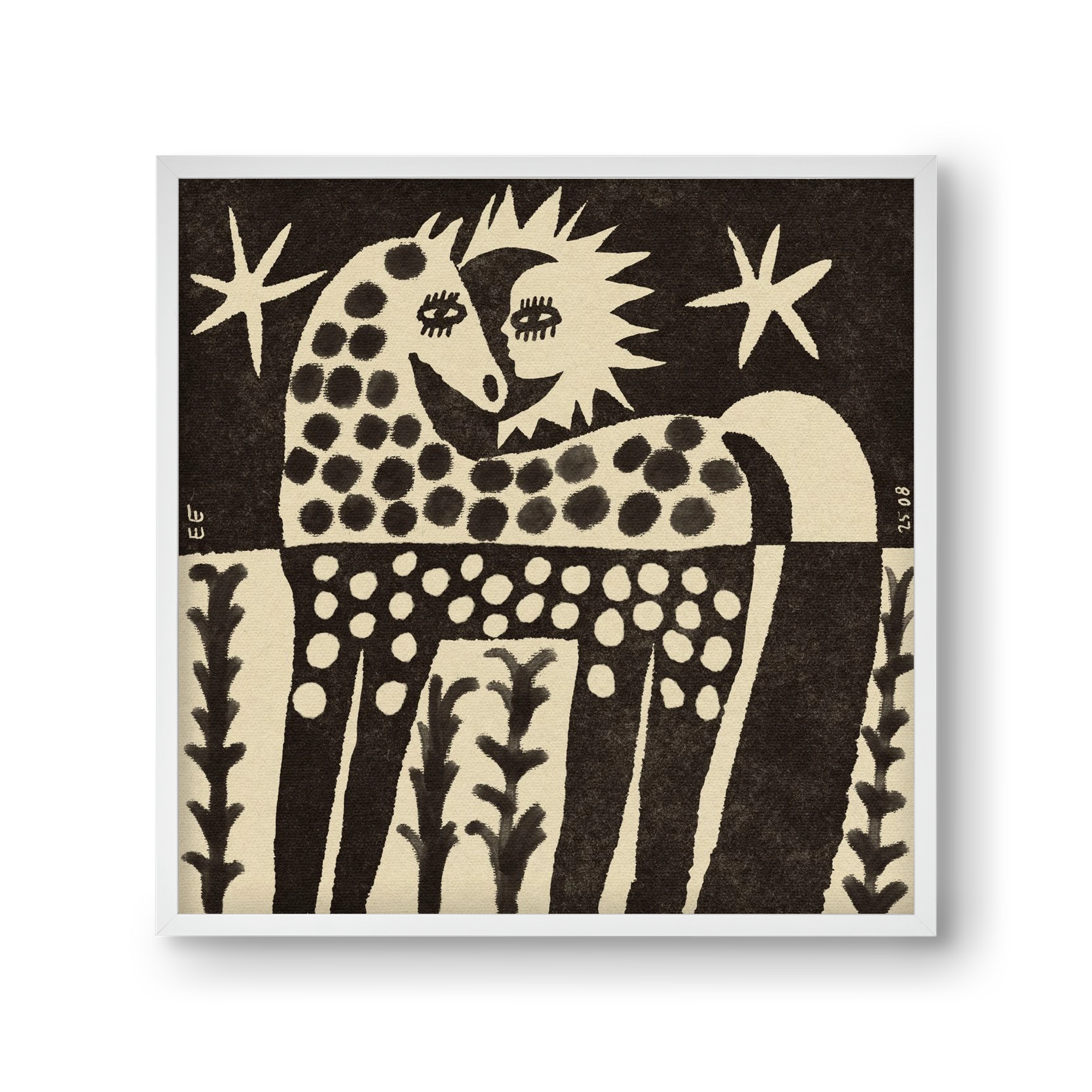 Soul horse, 30x30 cm (30x30 cm), Fehér keret