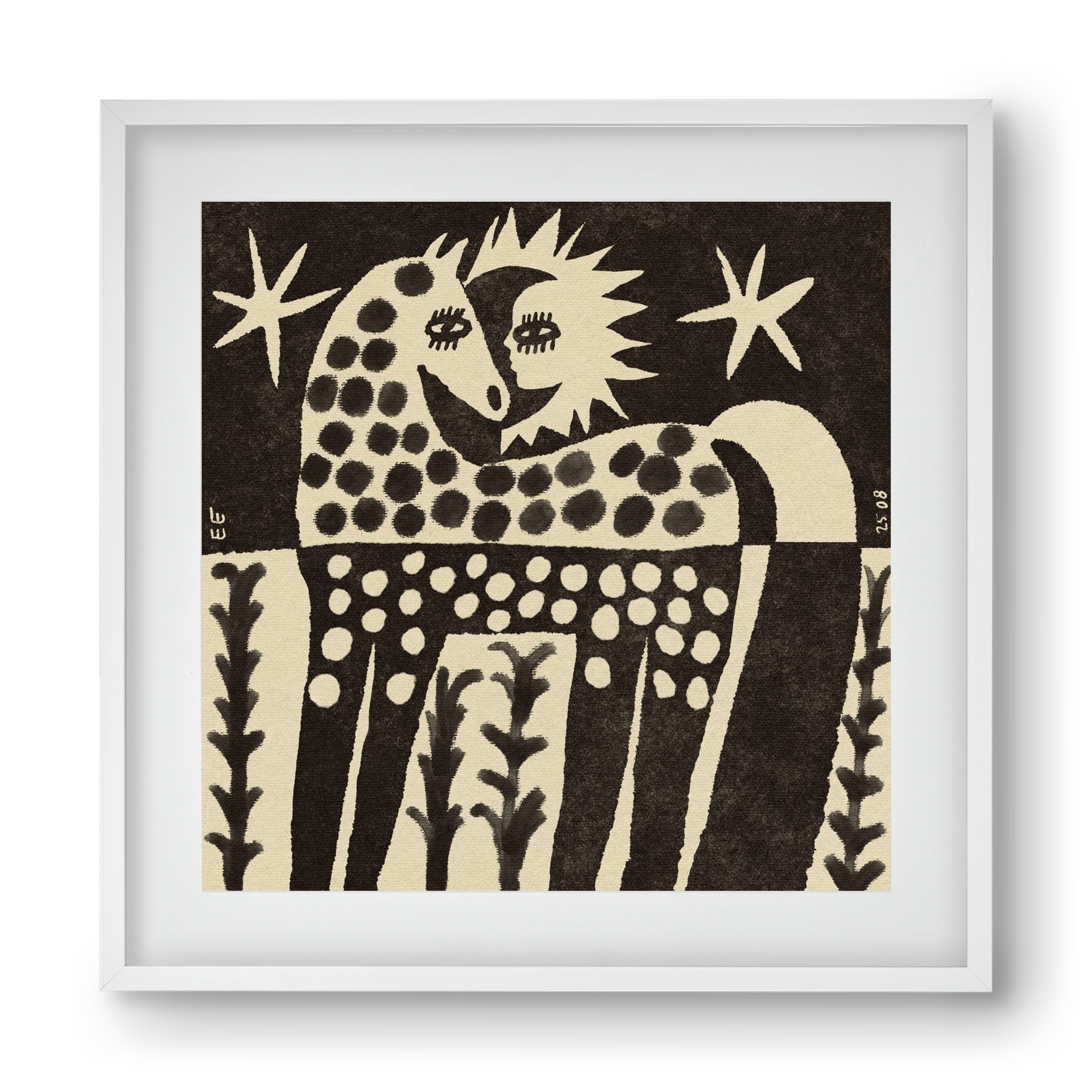 Soul horse, 40x40 cm (30x30 cm), Fehér keret, paszpartuval