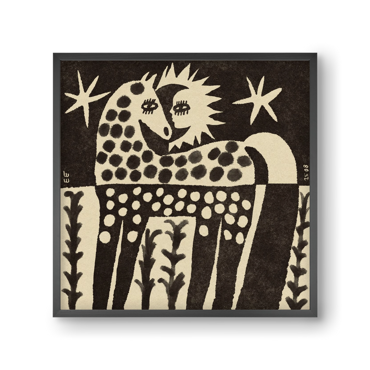 Soul horse, 30x30 cm (30x30 cm), Fekete keret