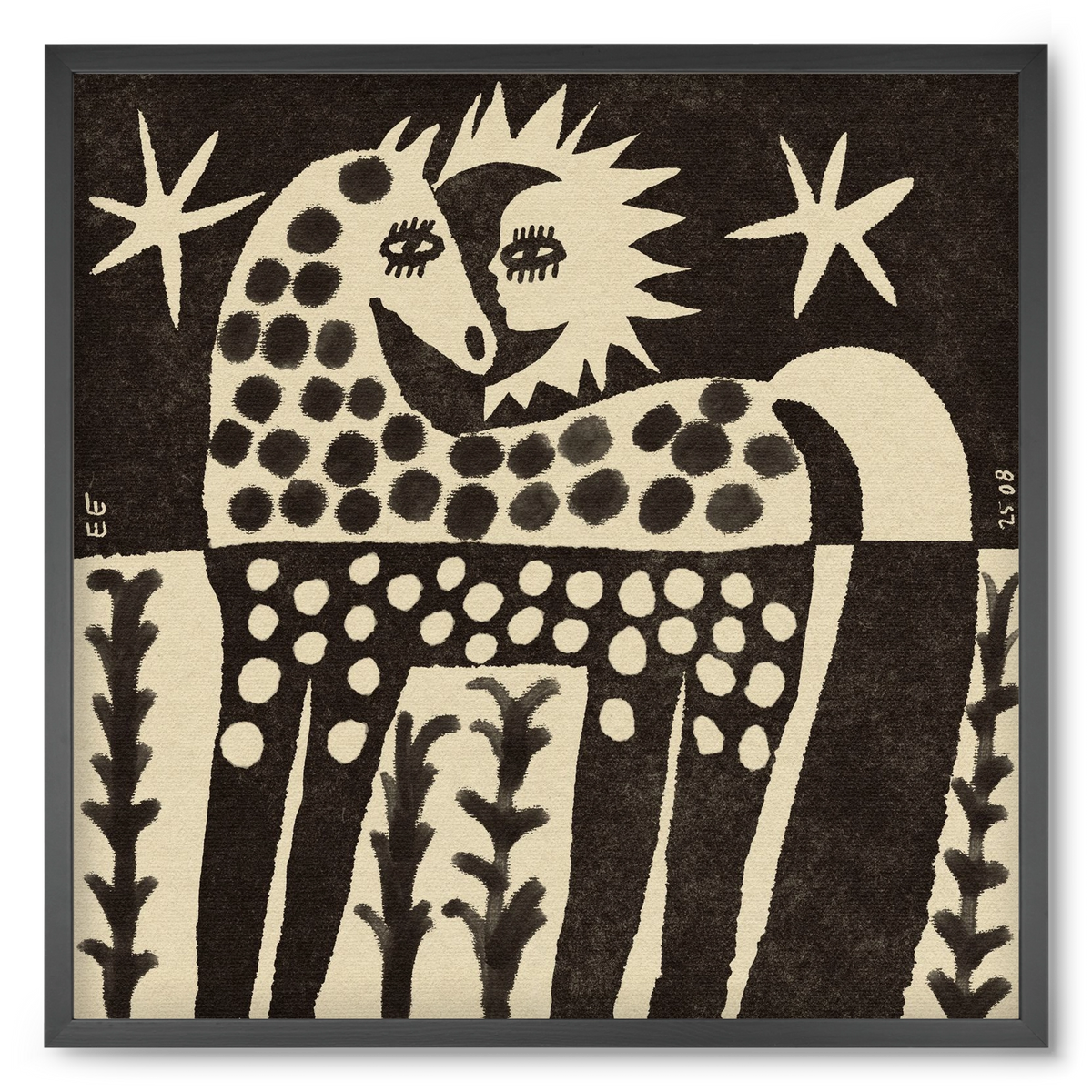 Soul horse, 50x50 cm (50x50 cm), Fekete keret