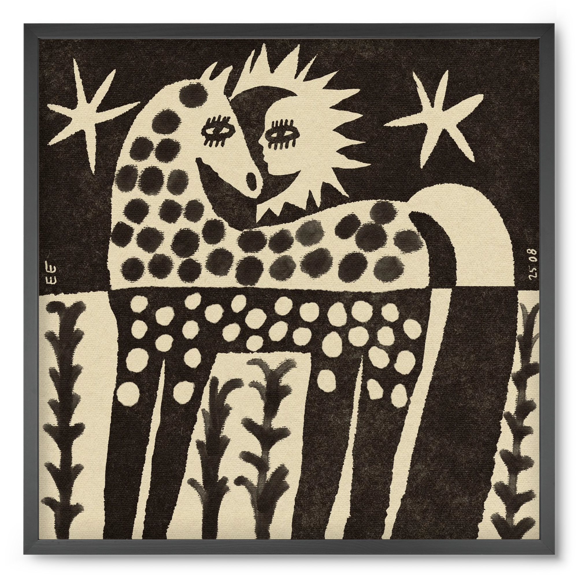 Soul horse, 50x50 cm (50x50 cm), Fekete keret