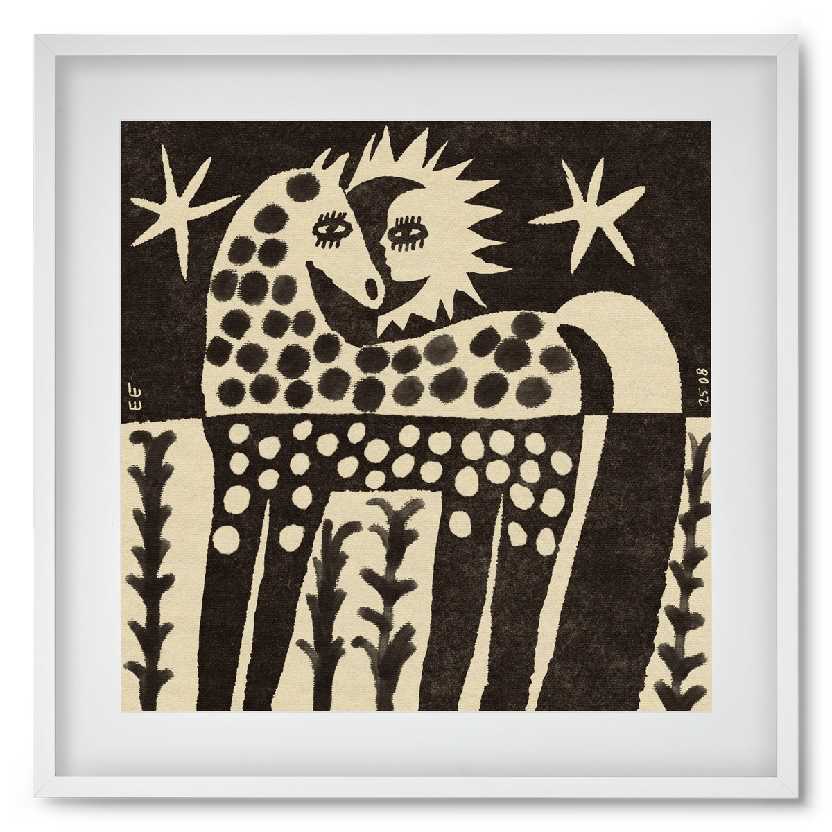 Soul horse, 50x50 cm (40x40 cm), Fehér keret, paszpartuval