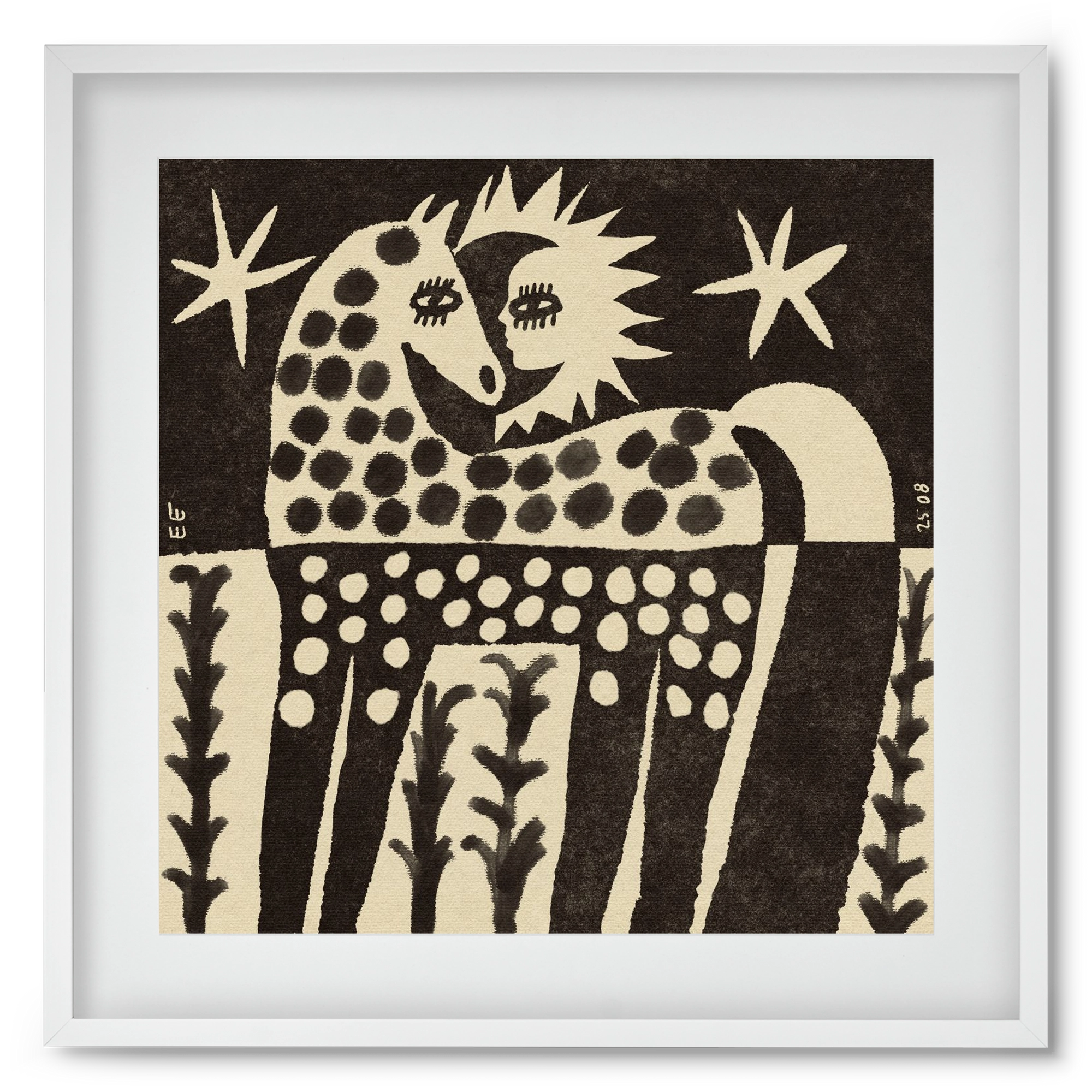 Soul horse, 50x50 cm (40x40 cm), Fehér keret, paszpartuval