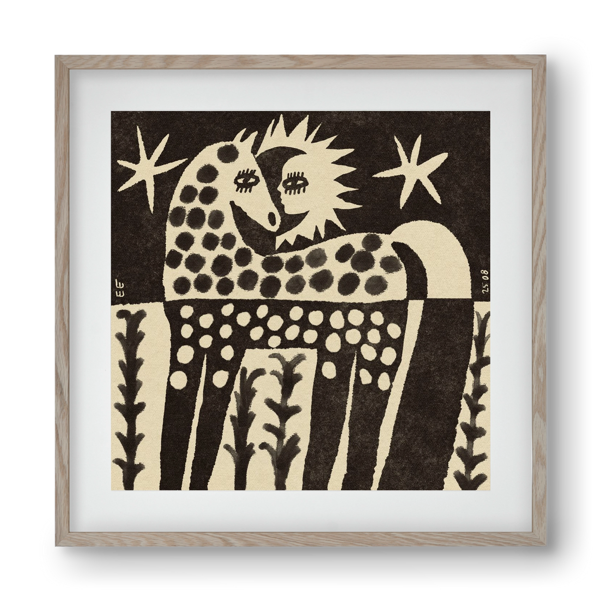 Soul horse, 40x40 cm (30x30 cm), Tölgy keret, paszpartuval