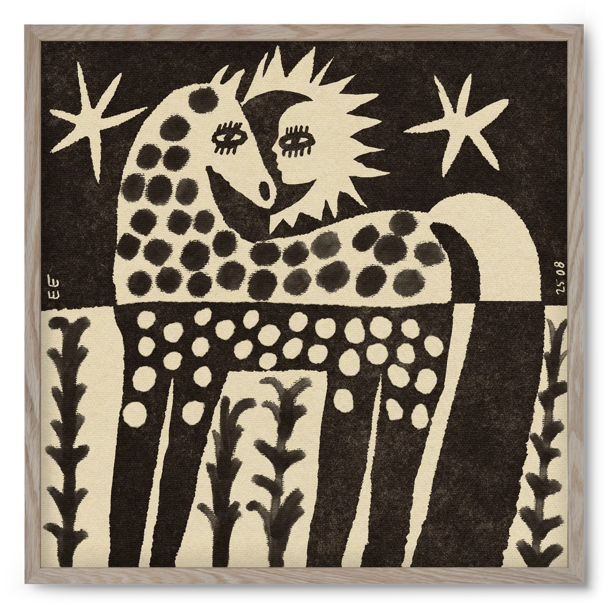 Soul horse, 50x50 cm (50x50 cm), Tölgy keret