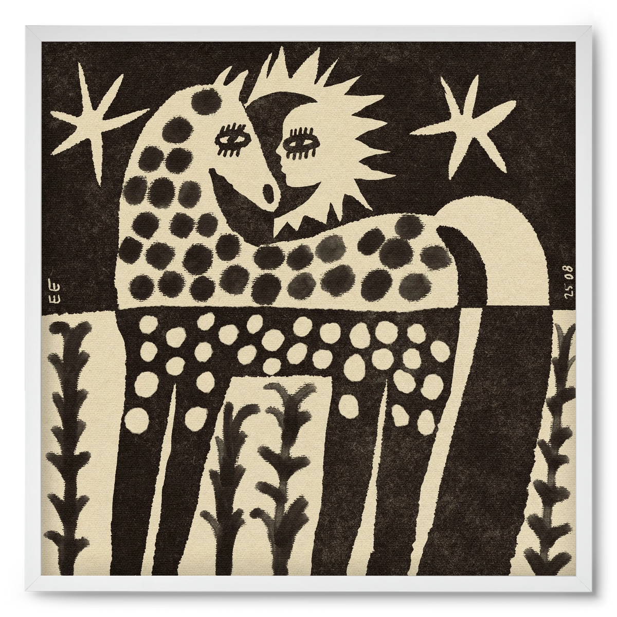 Soul horse, 50x50 cm (50x50 cm), Fehér keret