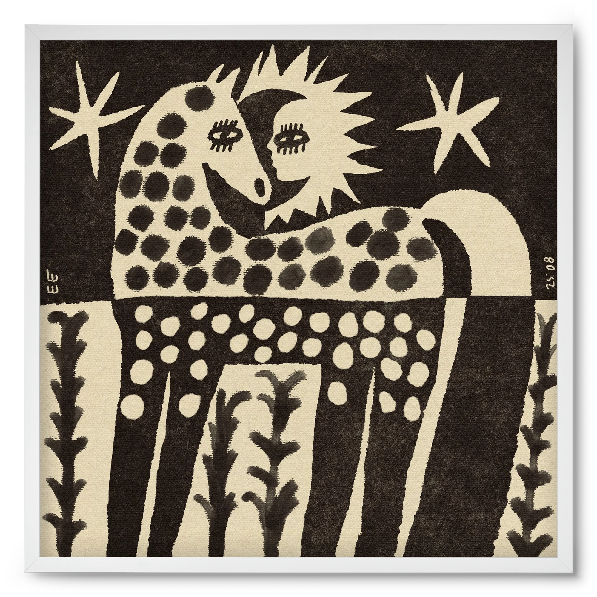 Soul horse, 50x50 cm (50x50 cm), Fehér keret