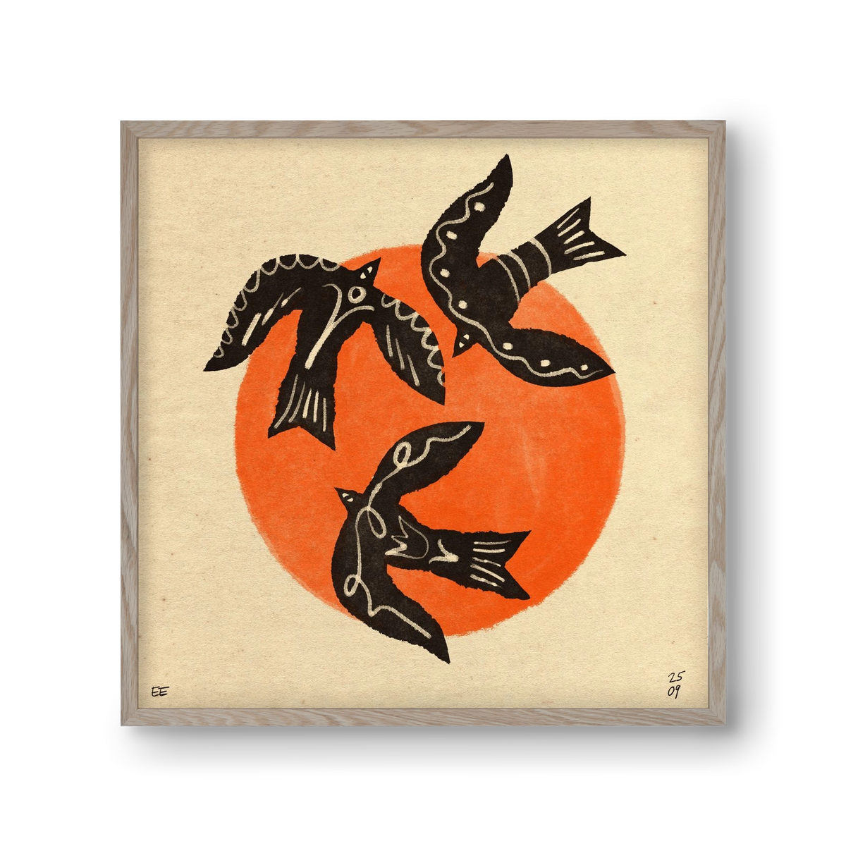 Autumn sun, 30x30 cm (30x30 cm), Tölgy keret