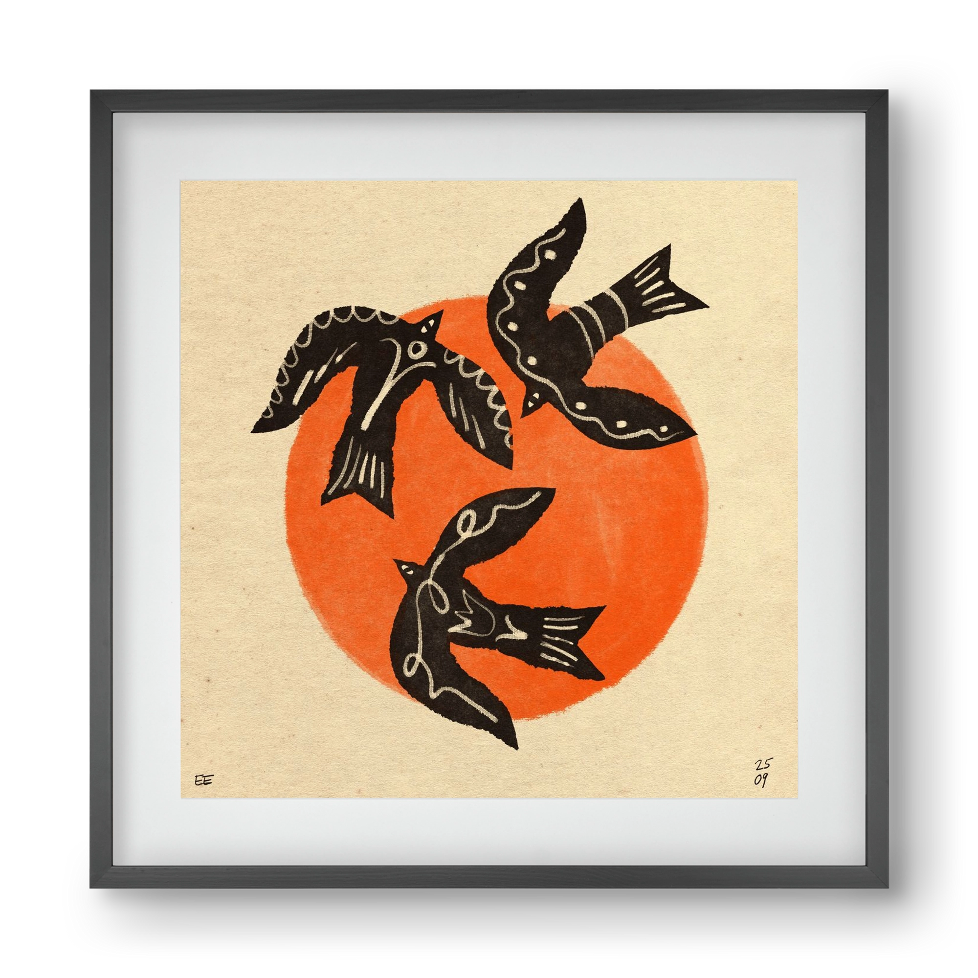 Autumn sun, 40x40 cm (30x30 cm), Fekete keret, paszpartuval