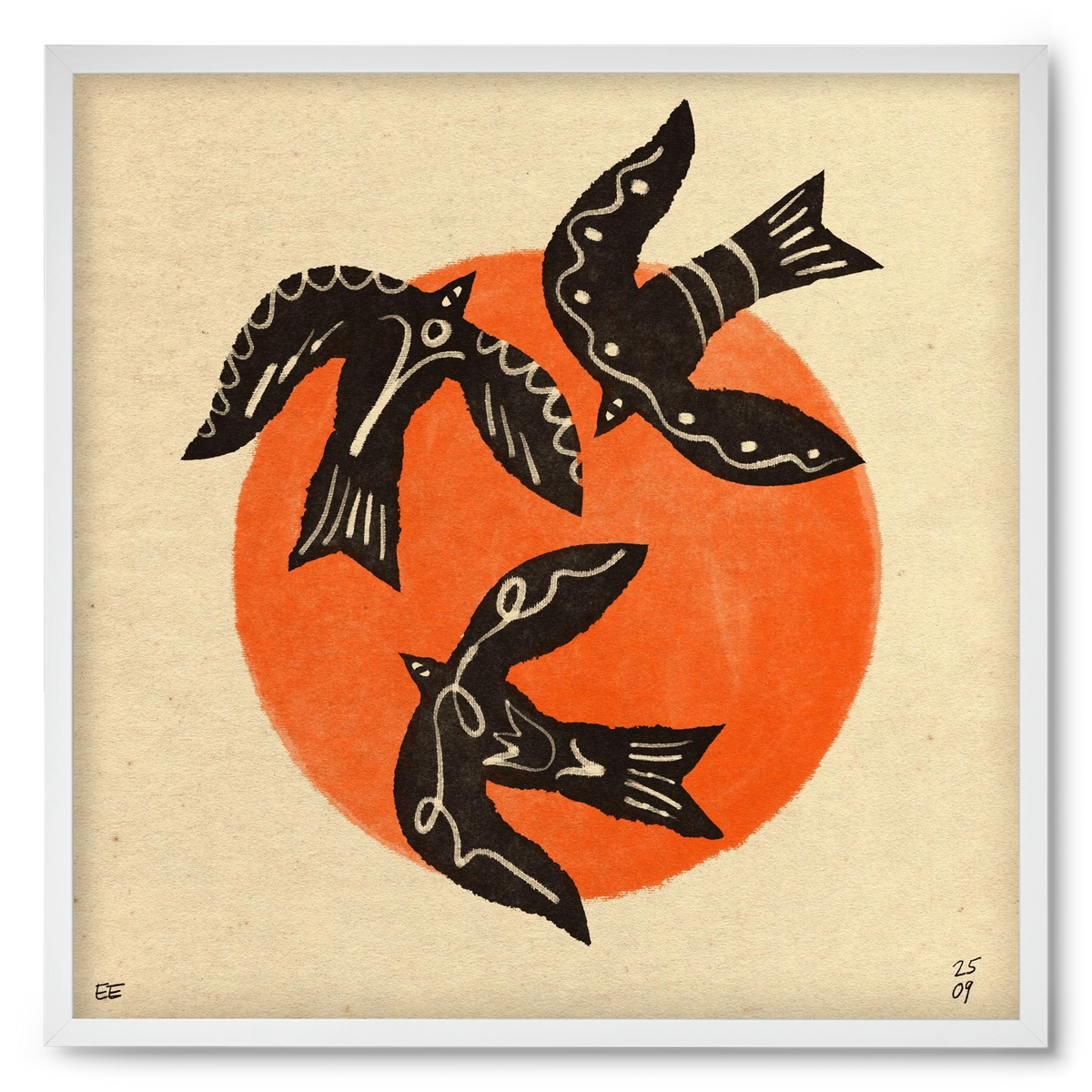 Autumn sun, 50x50 cm (50x50 cm), Fehér keret