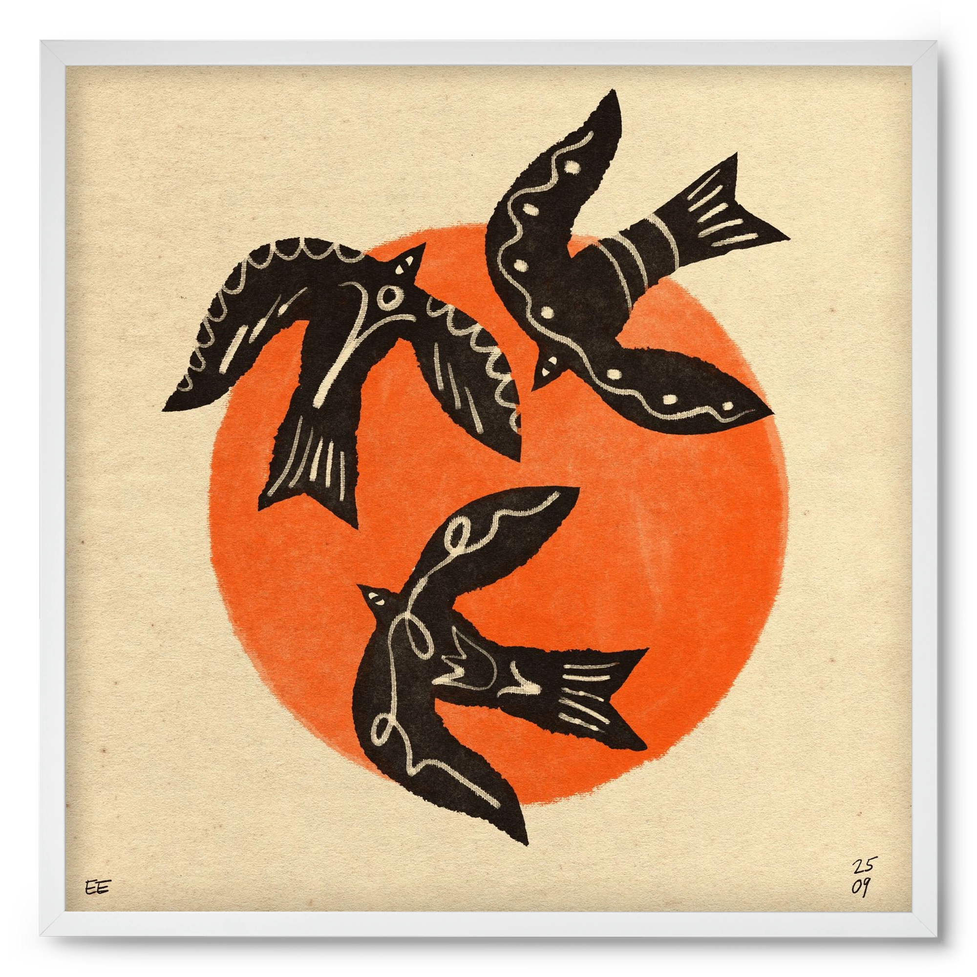 Autumn sun, 50x50 cm (50x50 cm), Fehér keret